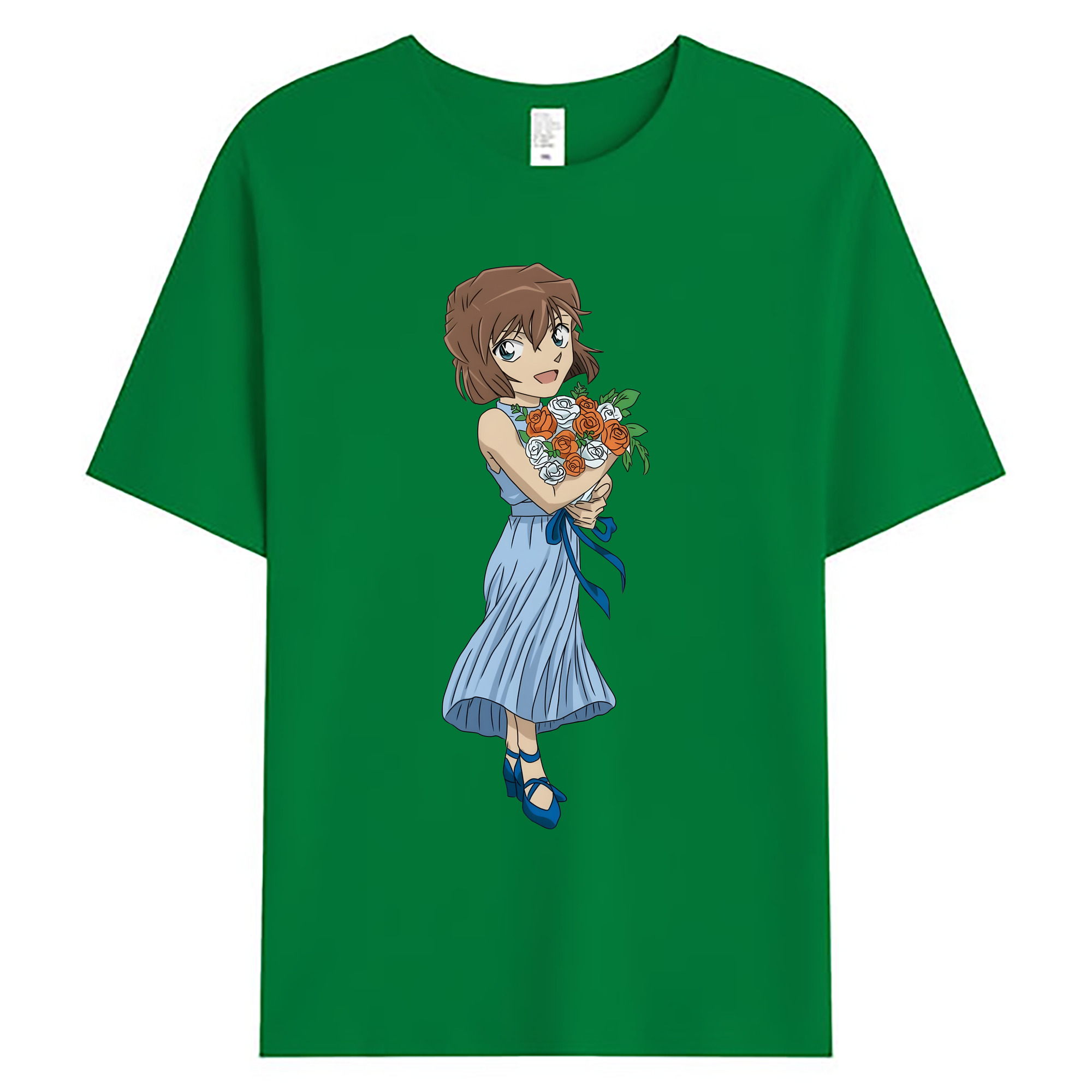 （画像用） 名探偵コナン 灰原 哀 はいばら あい Detective Conan Anita Hailey、Vi Graythorn Haibara Ai 綿100％ メンズ半袖Tシャツ｜肌触りやわらか＆通気性