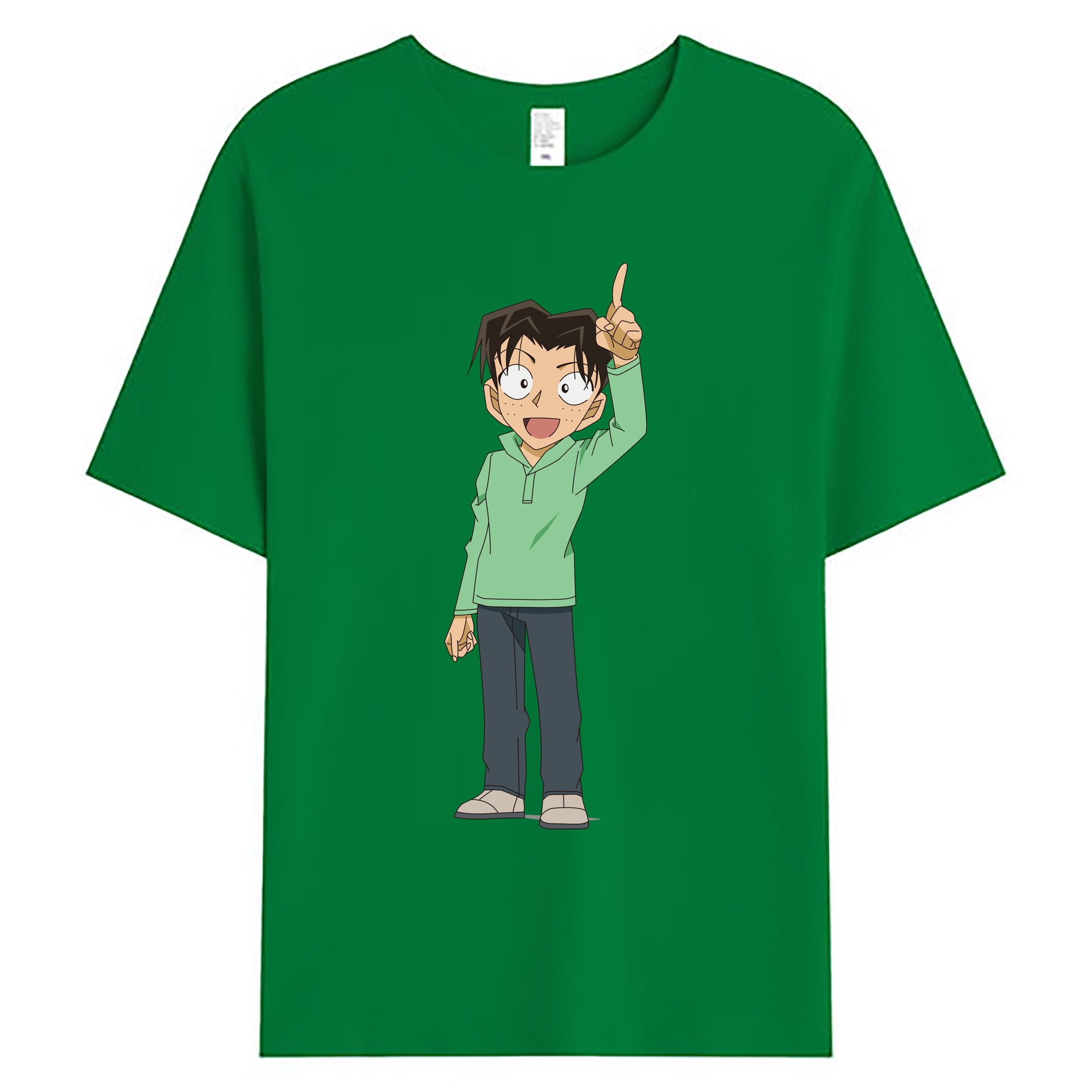 （画像用） 名探偵コナン 円谷 光彦 つぶらや みつひこ Detective Conan Mitch Tennyson 綿100％ メンズ半袖Tシャツ｜肌触りやわらか＆通気性