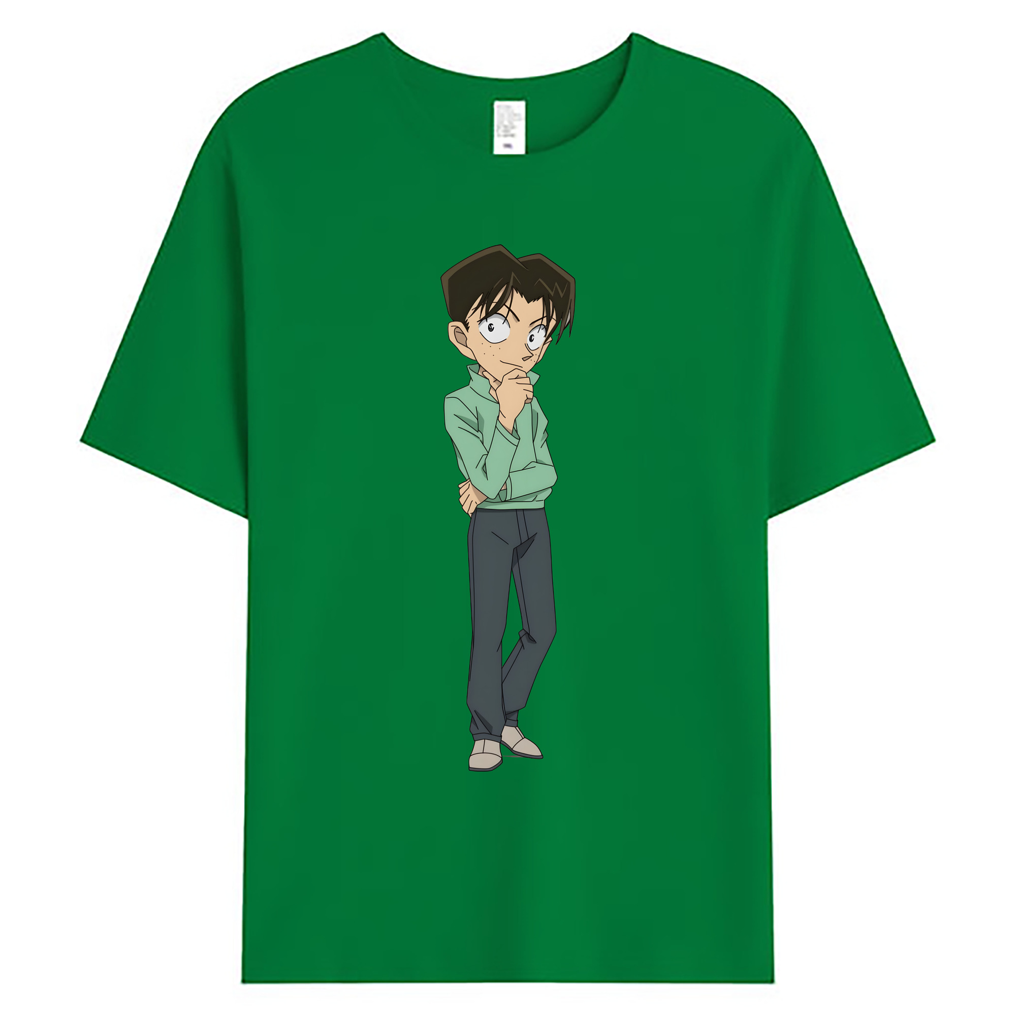 （画像用） 名探偵コナン 円谷 光彦 つぶらや みつひこ Detective Conan Mitch Tennyson 綿100％ メンズ半袖Tシャツ｜肌触りやわらか＆通気性