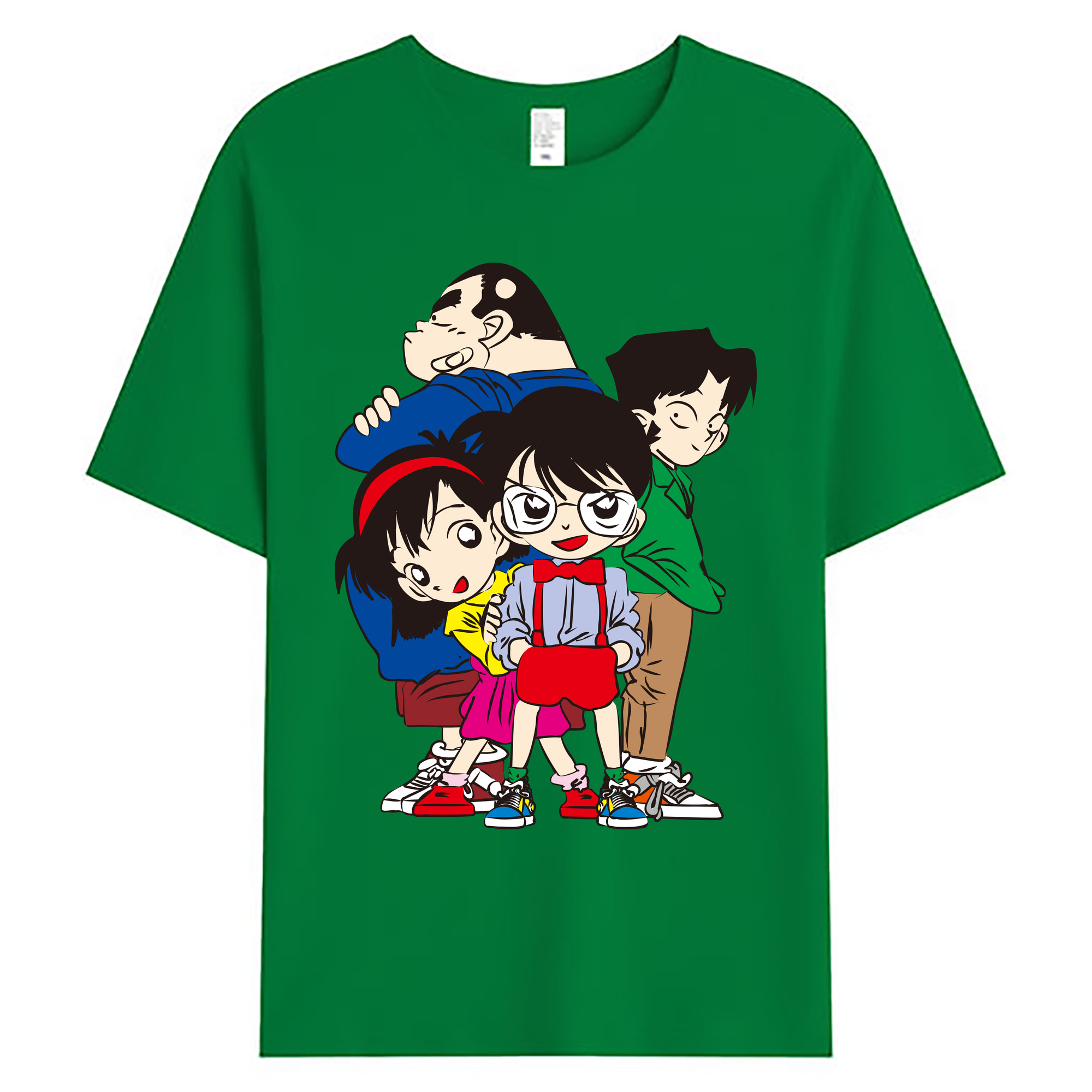 （画像用） 名探偵コナン Detective Conan 綿100％ メンズ半袖Tシャツ｜肌触りやわらか＆通気性