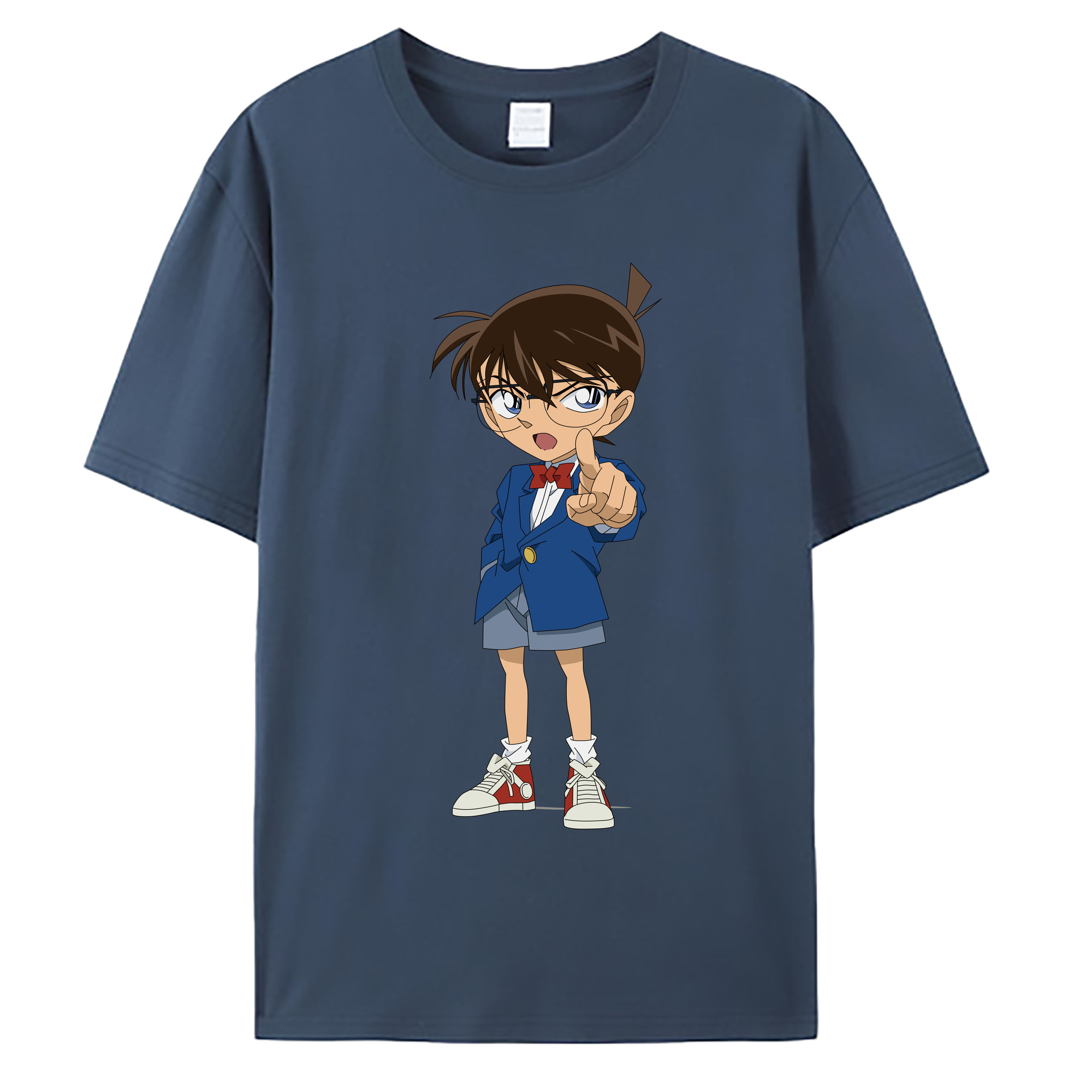 （画像用） 名探偵コナン 江戸川 コナン Detective Conan Conan Edogawa 綿100％ メンズ半袖Tシャツ｜肌触りやわらか＆通気性