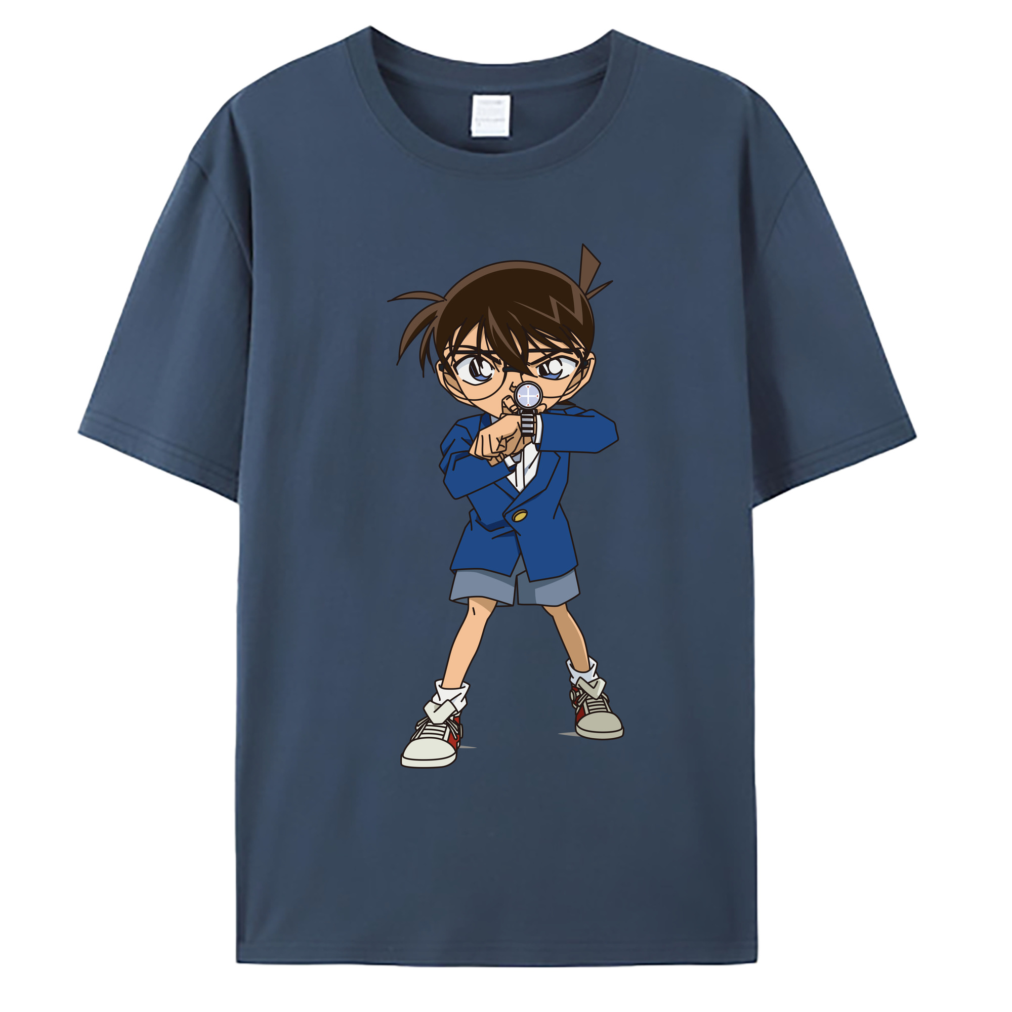 （画像用） 名探偵コナン 江戸川 コナン Detective Conan Conan Edogawa 綿100％ メンズ半袖Tシャツ｜肌触りやわらか＆通気性