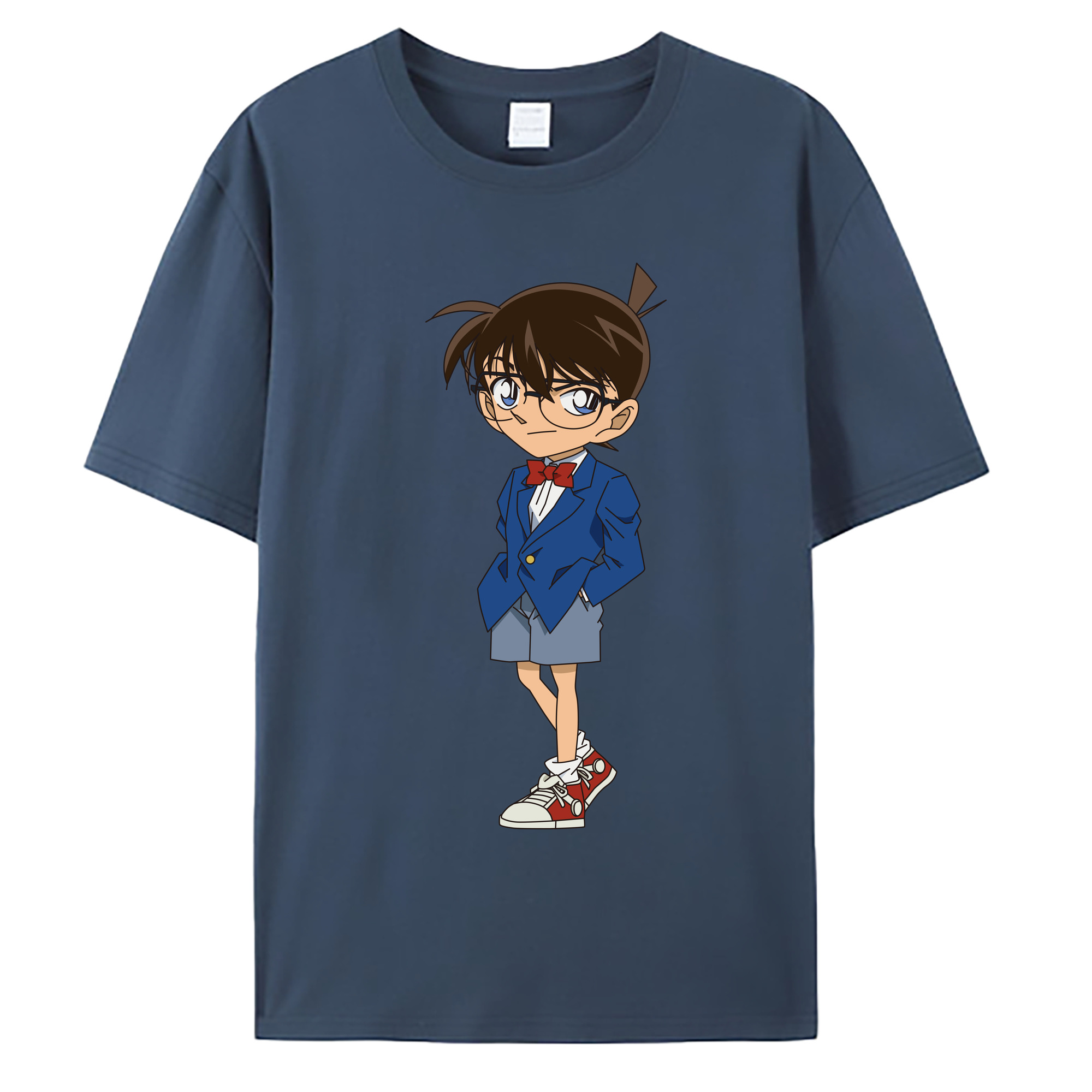 （画像用） 名探偵コナン 江戸川 コナン Detective Conan Conan Edogawa 綿100％ メンズ半袖Tシャツ｜肌触りやわらか＆通気性