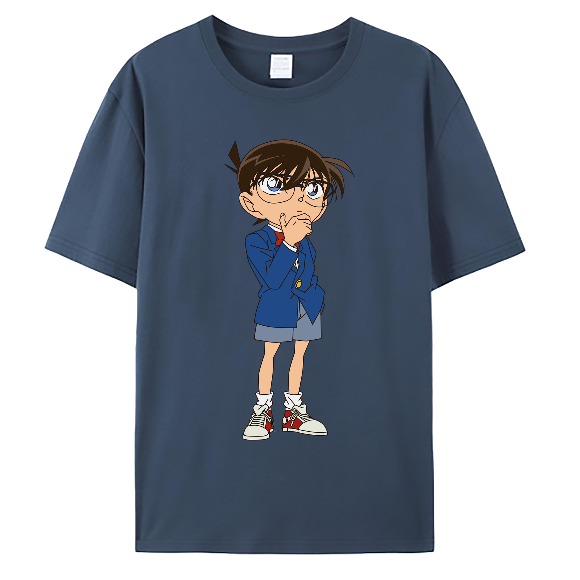 （画像用） 名探偵コナン 江戸川 コナン Detective Conan Conan Edogawa 綿100％ メンズ半袖Tシャツ｜肌触りやわらか＆通気性