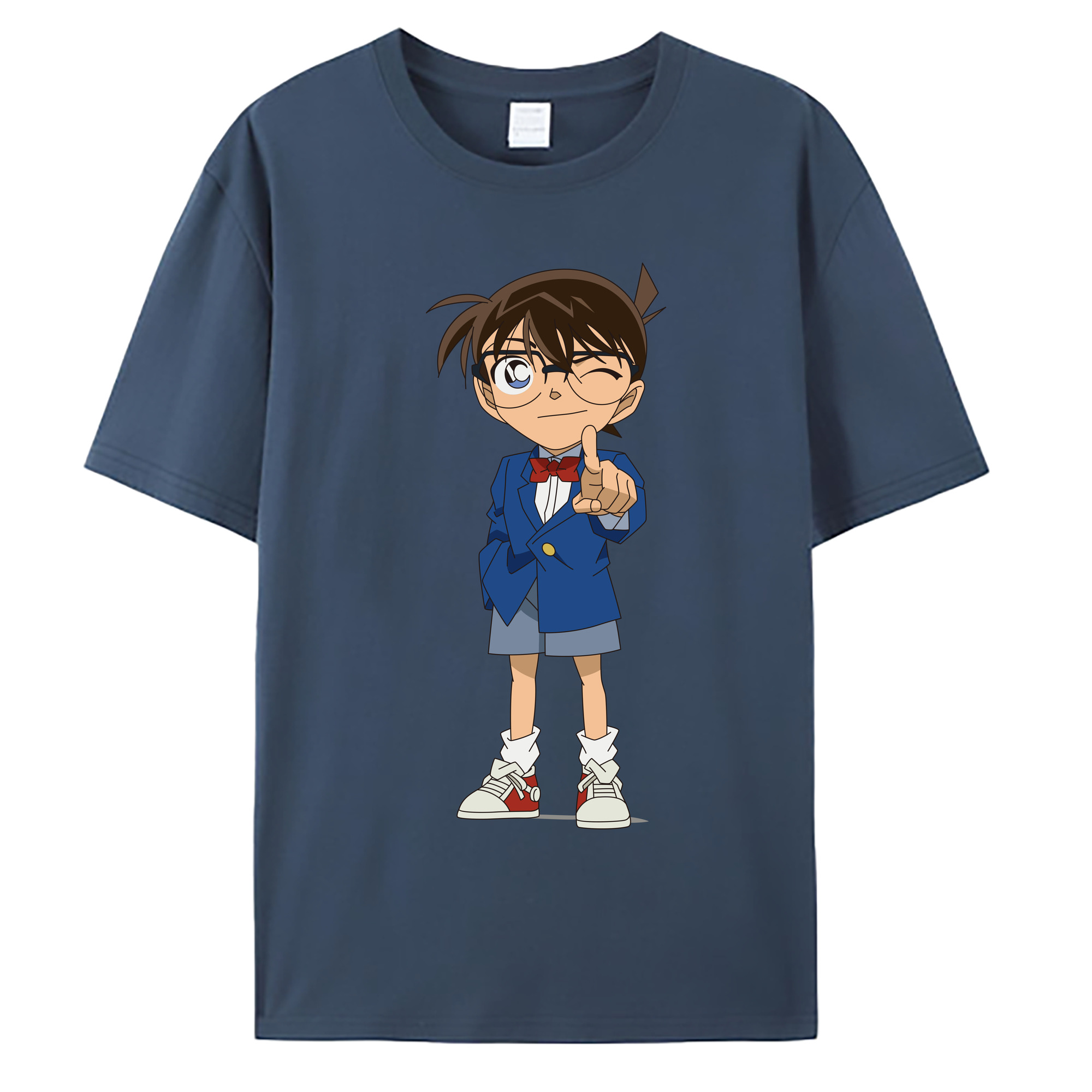 （画像用） 名探偵コナン 江戸川 コナン Detective Conan Conan Edogawa 綿100％ メンズ半袖Tシャツ｜肌触りやわらか＆通気性