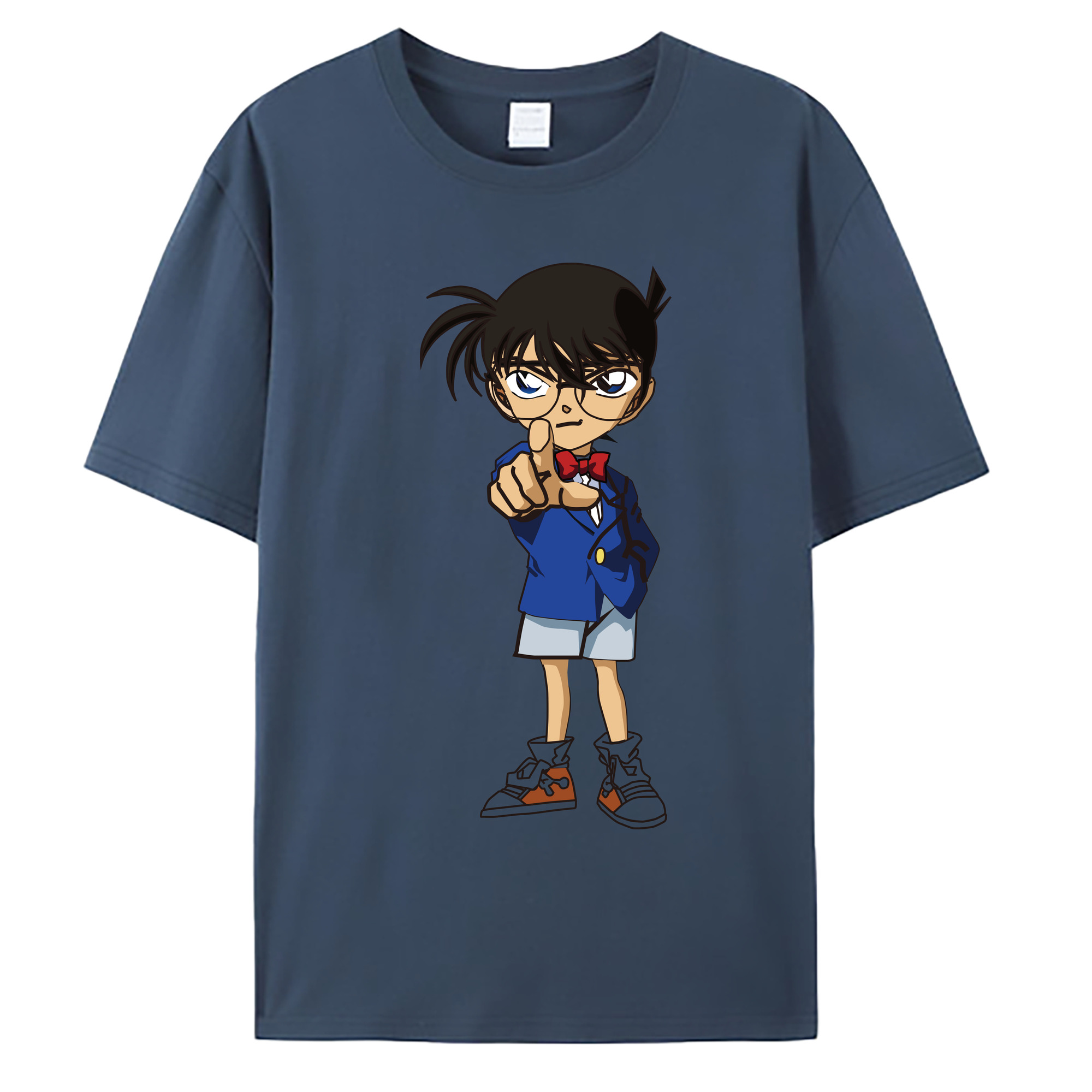 （画像用） 名探偵コナン 江戸川 コナン Detective Conan Conan Edogawa 綿100％ メンズ半袖Tシャツ｜肌触りやわらか＆通気性