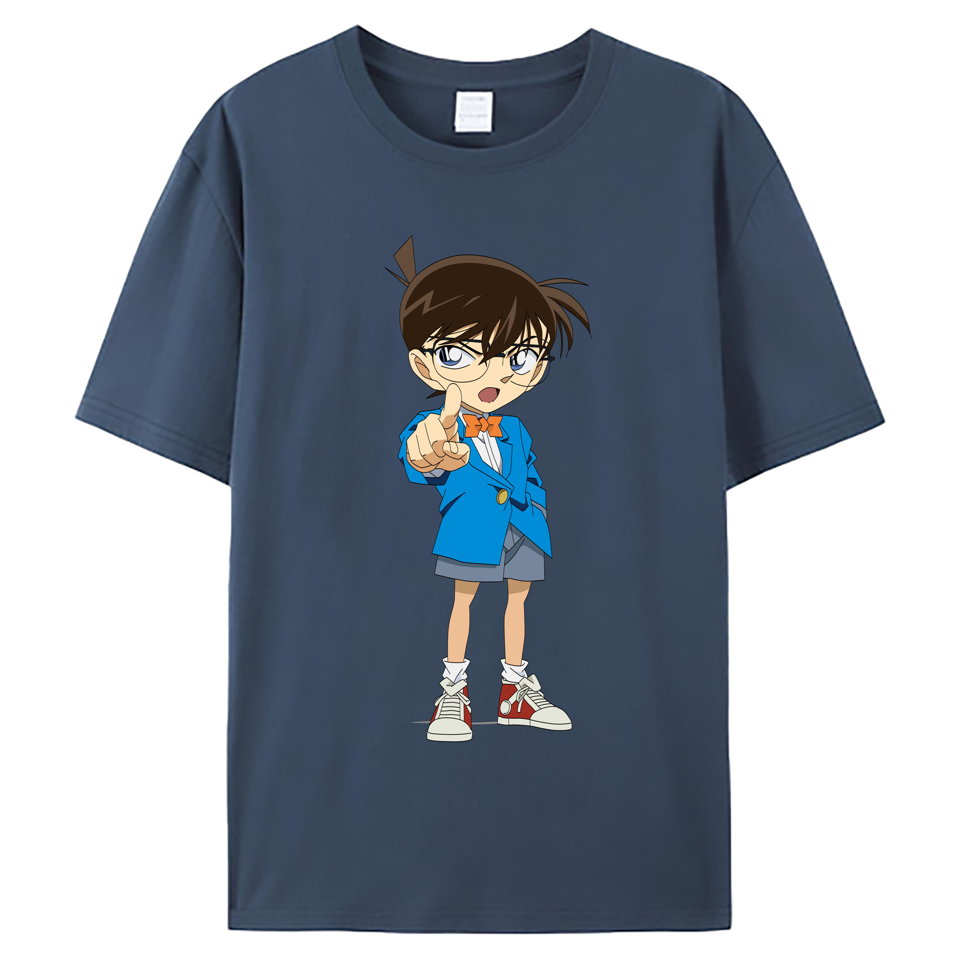 （画像用） 名探偵コナン 江戸川 コナン Detective Conan Conan Edogawa 綿100％ メンズ半袖Tシャツ｜肌触りやわらか＆通気性