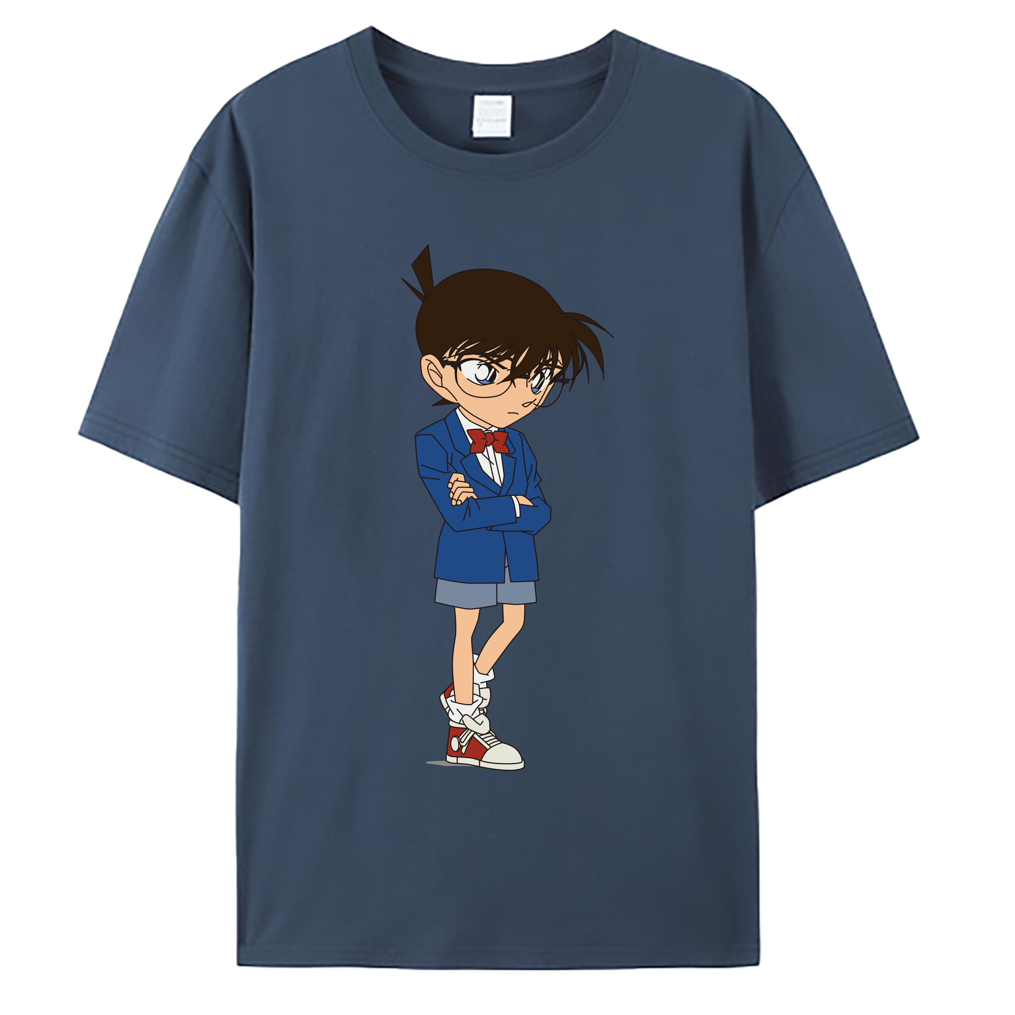 （画像用） 名探偵コナン 江戸川 コナン Detective Conan Conan Edogawa 綿100％ メンズ半袖Tシャツ｜肌触りやわらか＆通気性