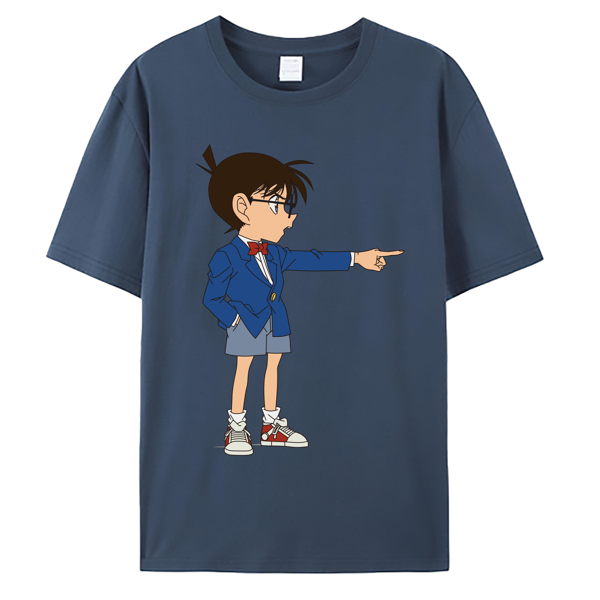（画像用） 名探偵コナン 江戸川 コナン Detective Conan Conan Edogawa 綿100％ メンズ半袖Tシャツ｜肌触りやわらか＆通気性