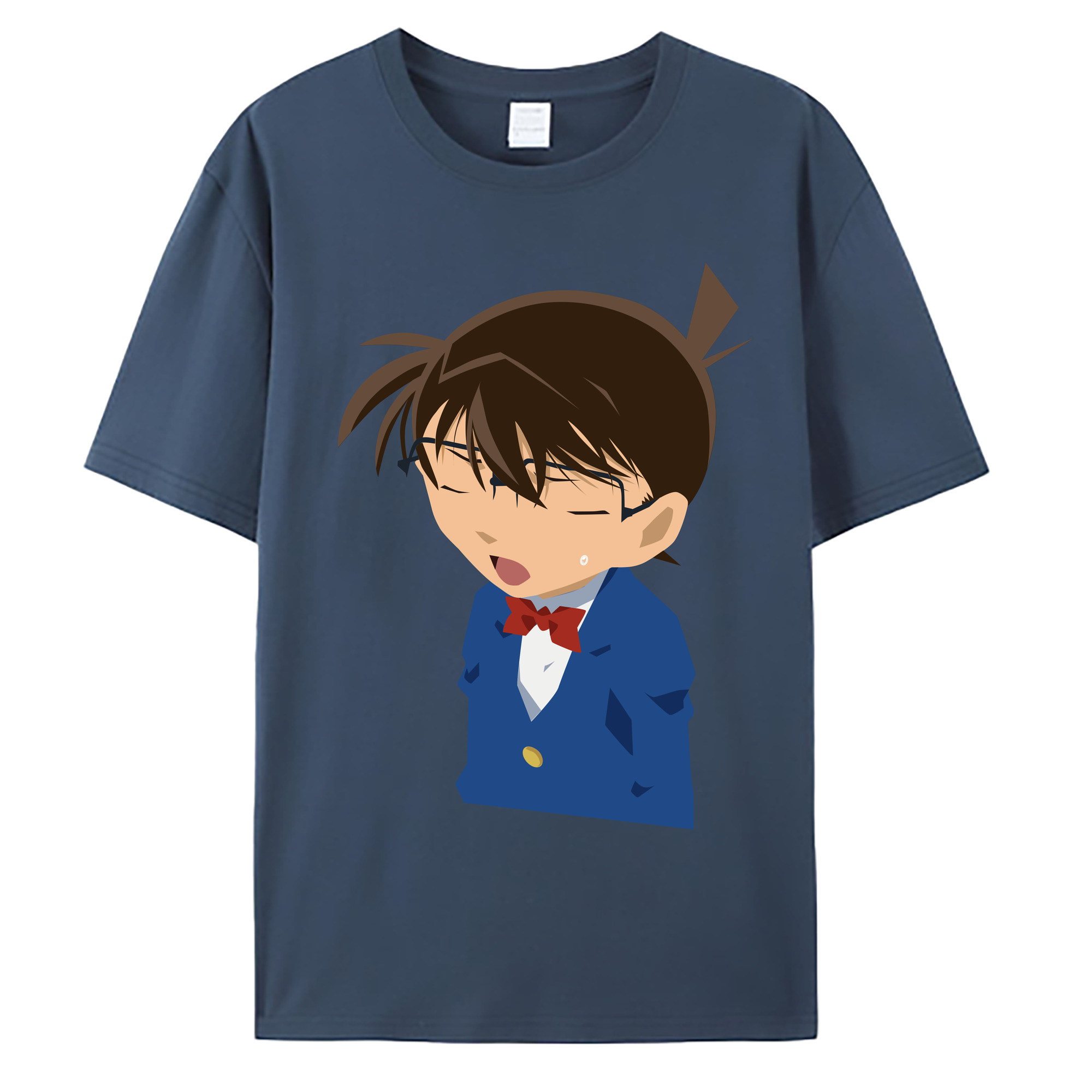 （画像用） 名探偵コナン 江戸川 コナン Detective Conan Conan Edogawa 綿100％ メンズ半袖Tシャツ｜肌触りやわらか＆通気性