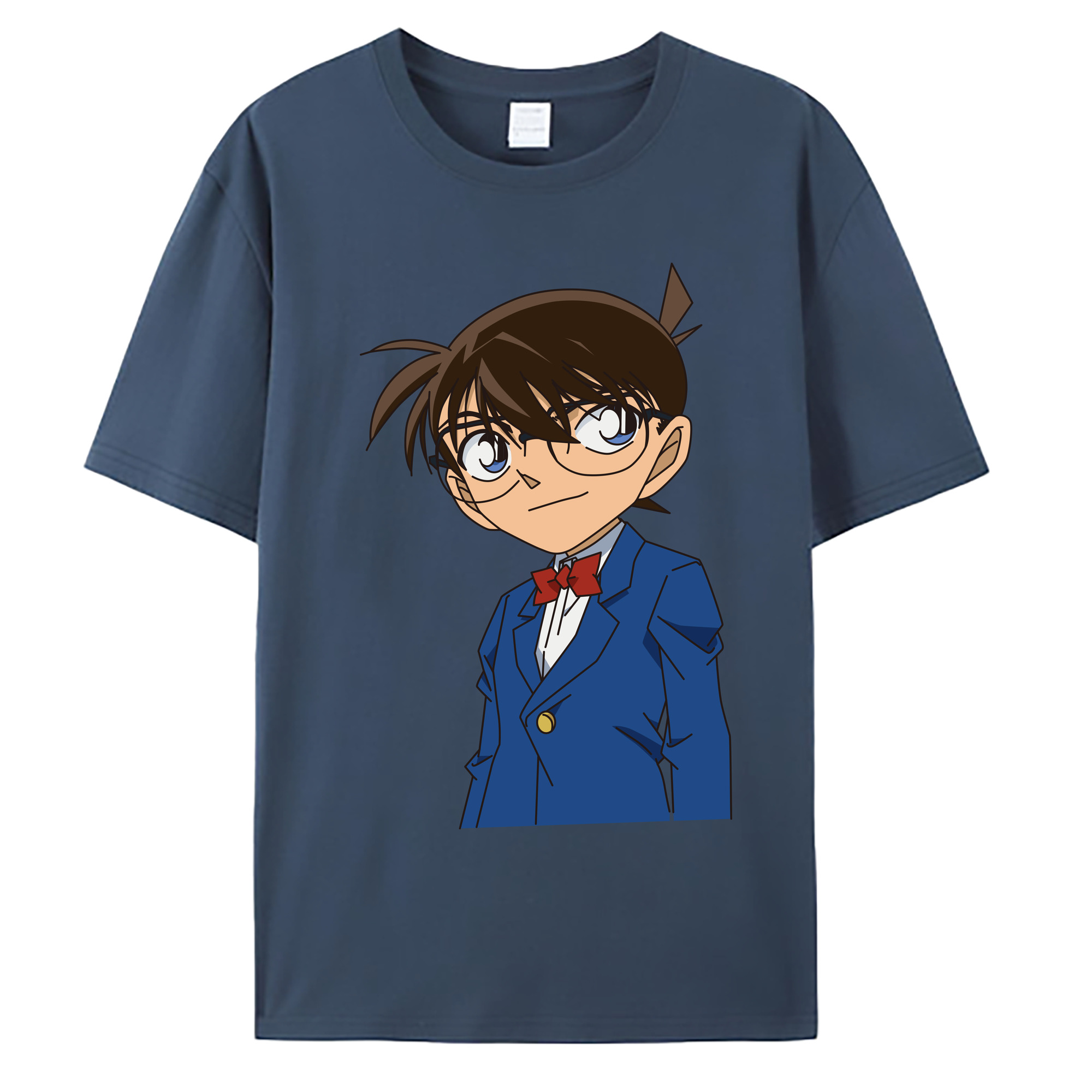 （画像用） 名探偵コナン 江戸川 コナン Detective Conan Conan Edogawa 綿100％ メンズ半袖Tシャツ｜肌触りやわらか＆通気性
