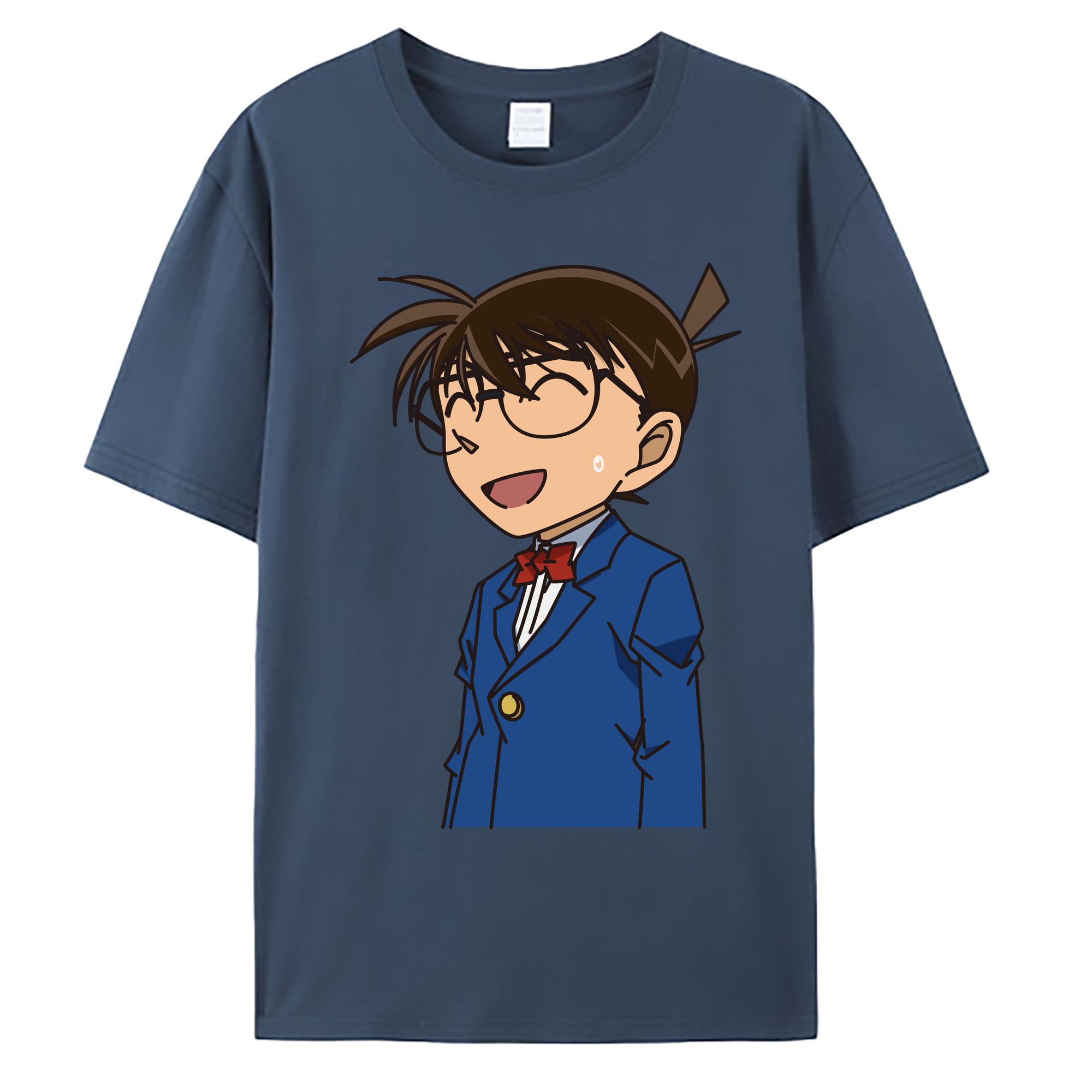 （画像用） 名探偵コナン 江戸川 コナン Detective Conan Conan Edogawa 綿100％ メンズ半袖Tシャツ｜肌触りやわらか＆通気性