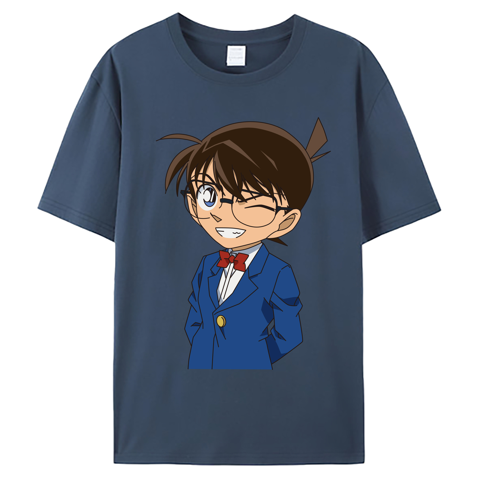 （画像用） 名探偵コナン 江戸川 コナン Detective Conan Conan Edogawa 綿100％ メンズ半袖Tシャツ｜肌触りやわらか＆通気性