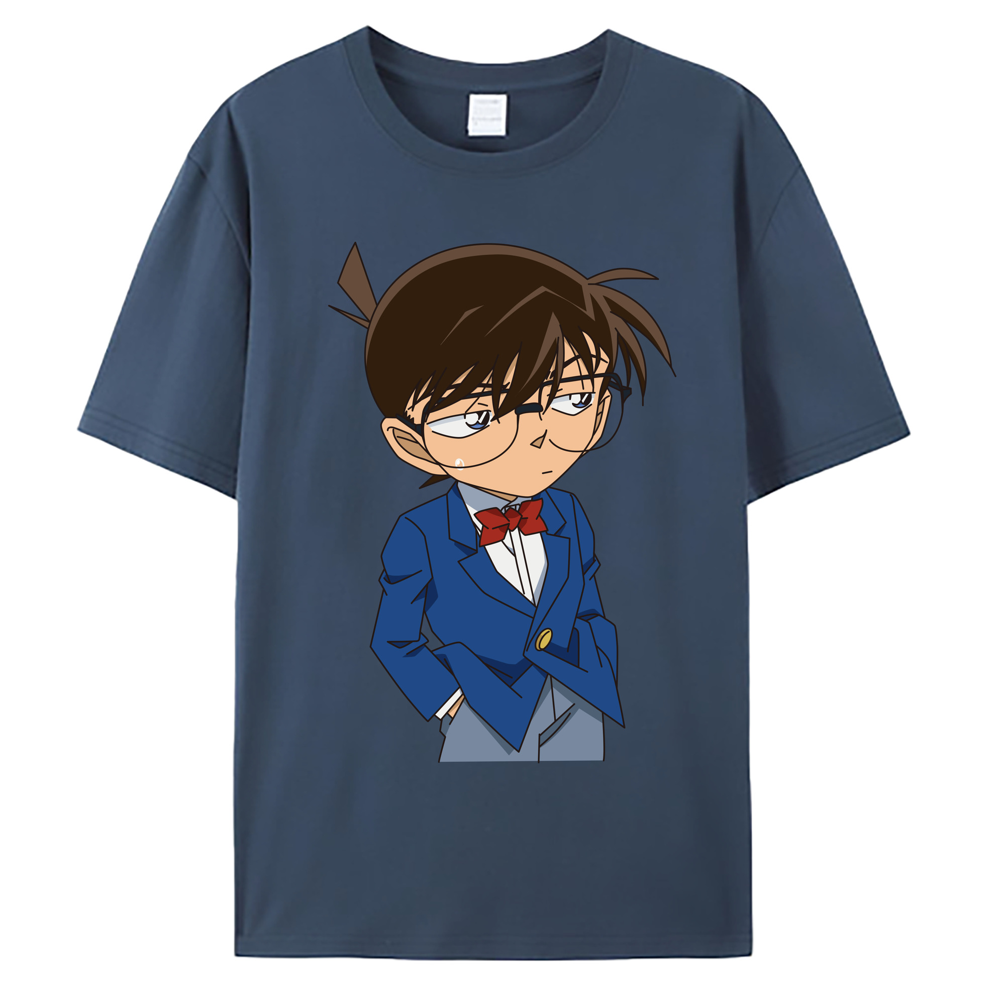 （画像用） 名探偵コナン 江戸川 コナン Detective Conan Conan Edogawa 綿100％ メンズ半袖Tシャツ｜肌触りやわらか＆通気性