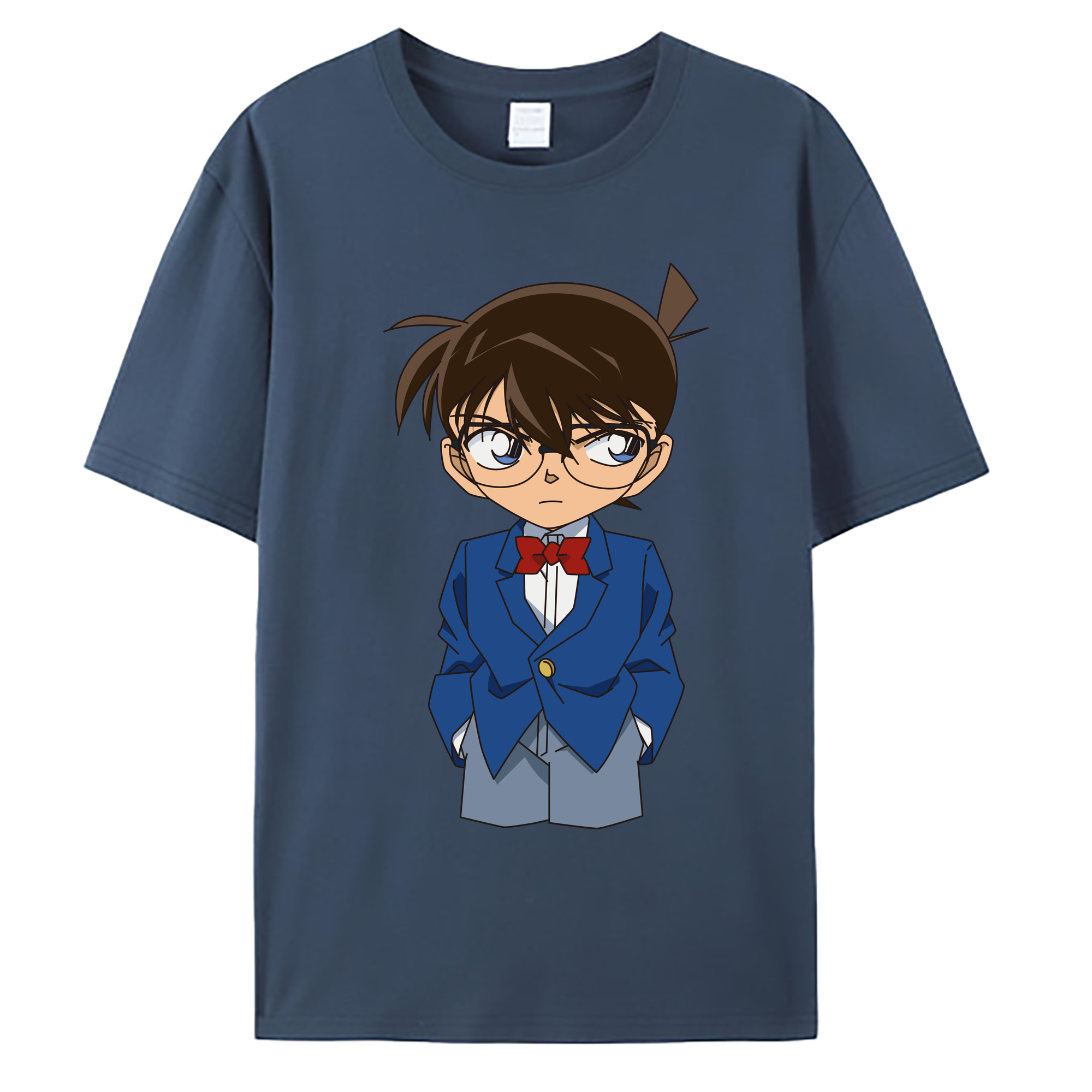 （画像用） 名探偵コナン 江戸川 コナン Detective Conan Conan Edogawa 綿100％ メンズ半袖Tシャツ｜肌触りやわらか＆通気性