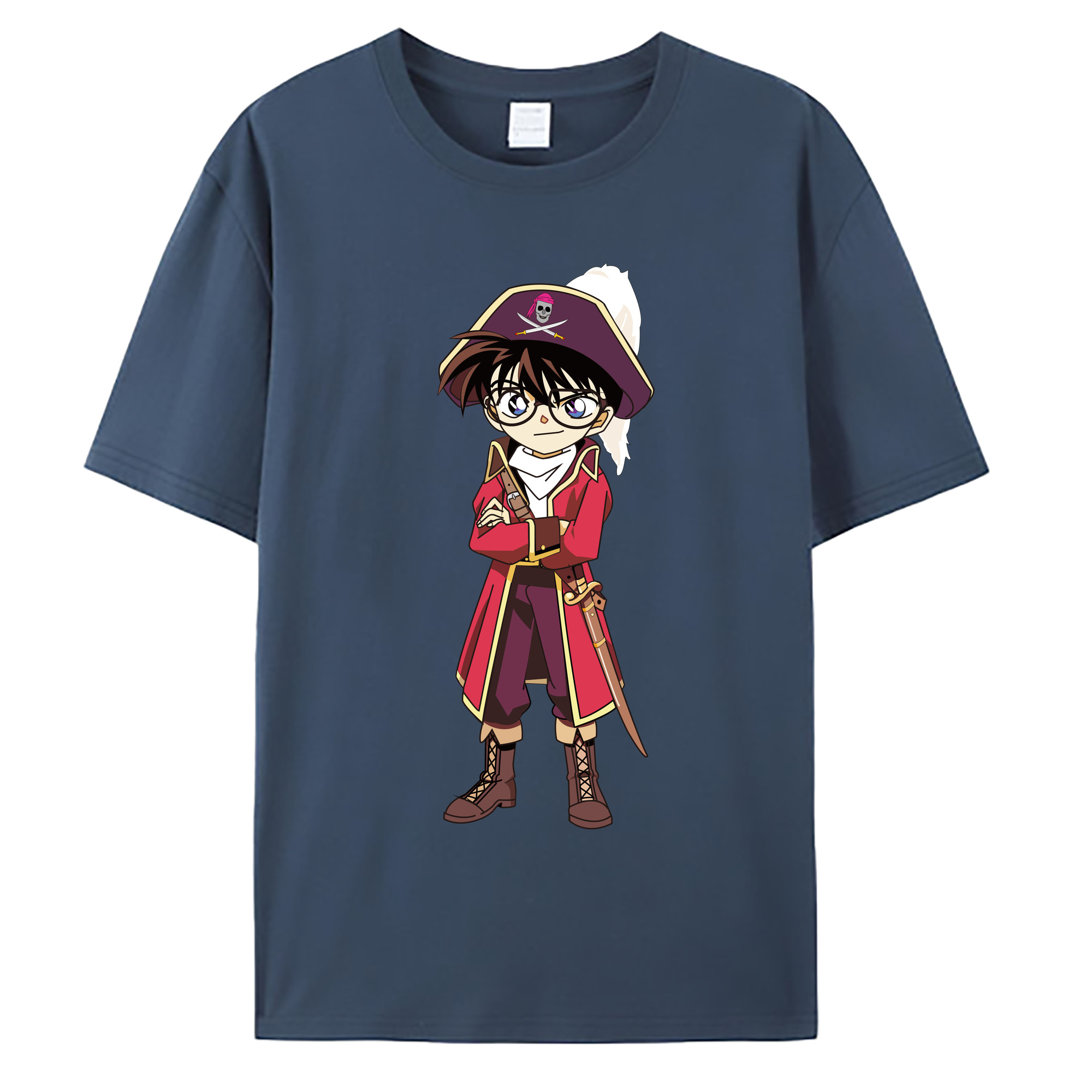 （画像用） 名探偵コナン 江戸川 コナン Detective Conan Conan Edogawa 綿100％ メンズ半袖Tシャツ｜肌触りやわらか＆通気性