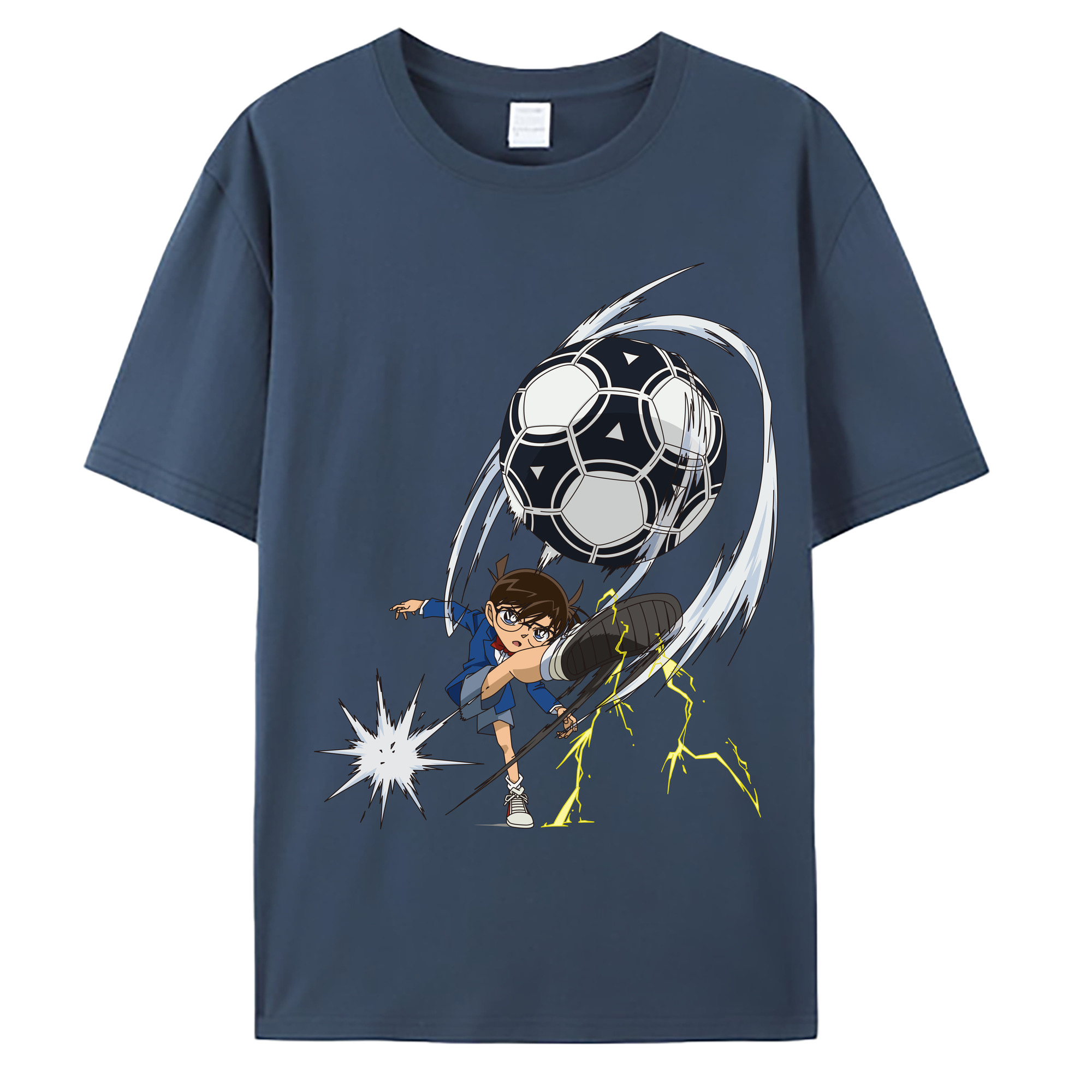 （画像用） 名探偵コナン 江戸川 コナン Detective Conan Conan Edogawa 綿100％ メンズ半袖Tシャツ｜肌触りやわらか＆通気性