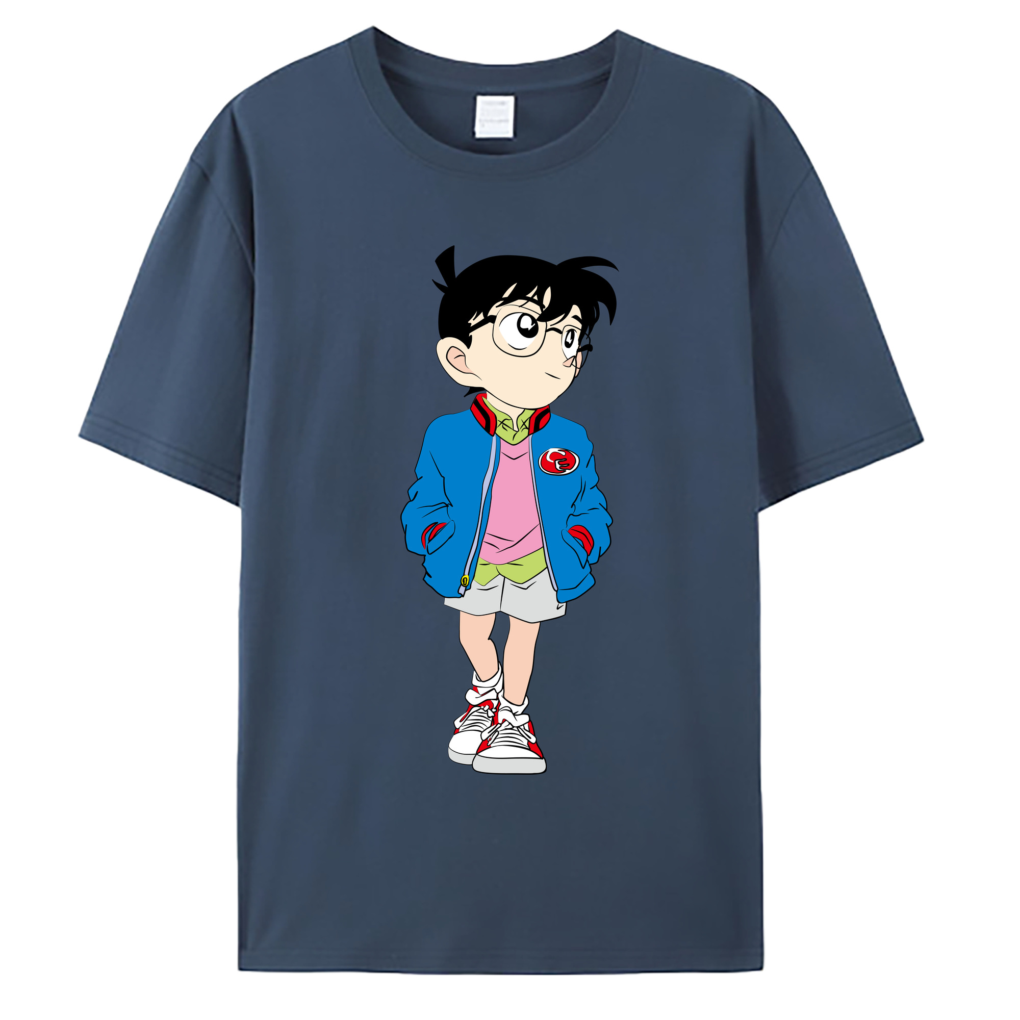 （画像用） 名探偵コナン 江戸川 コナン Detective Conan Conan Edogawa 綿100％ メンズ半袖Tシャツ｜肌触りやわらか＆通気性