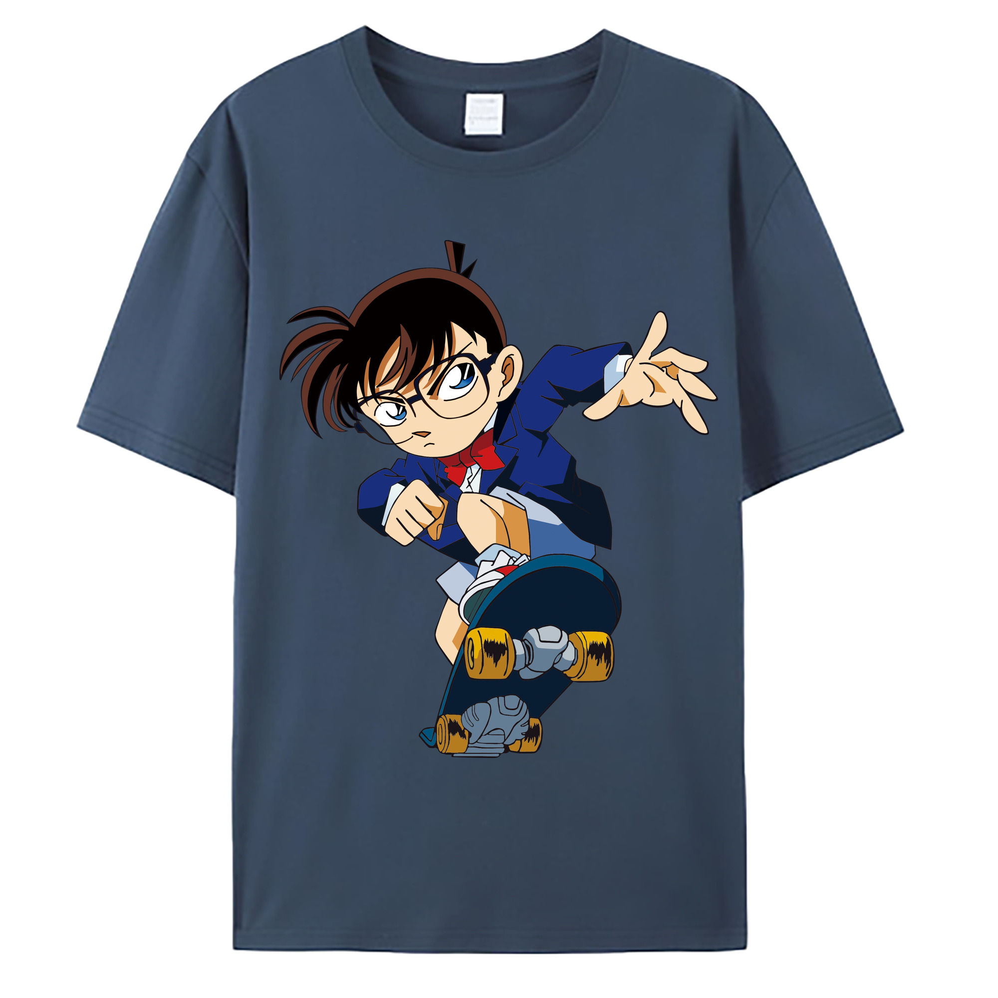 （画像用） 名探偵コナン 江戸川 コナン Detective Conan Conan Edogawa 綿100％ メンズ半袖Tシャツ｜肌触りやわらか＆通気性