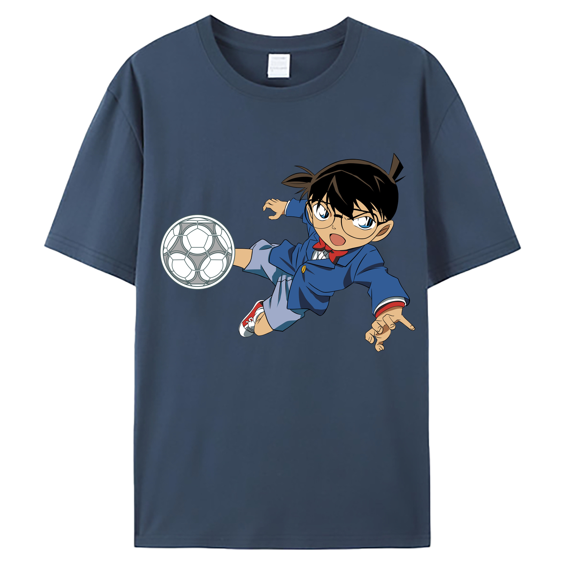 （画像用） 名探偵コナン 江戸川 コナン Detective Conan Conan Edogawa 綿100％ メンズ半袖Tシャツ｜肌触りやわらか＆通気性