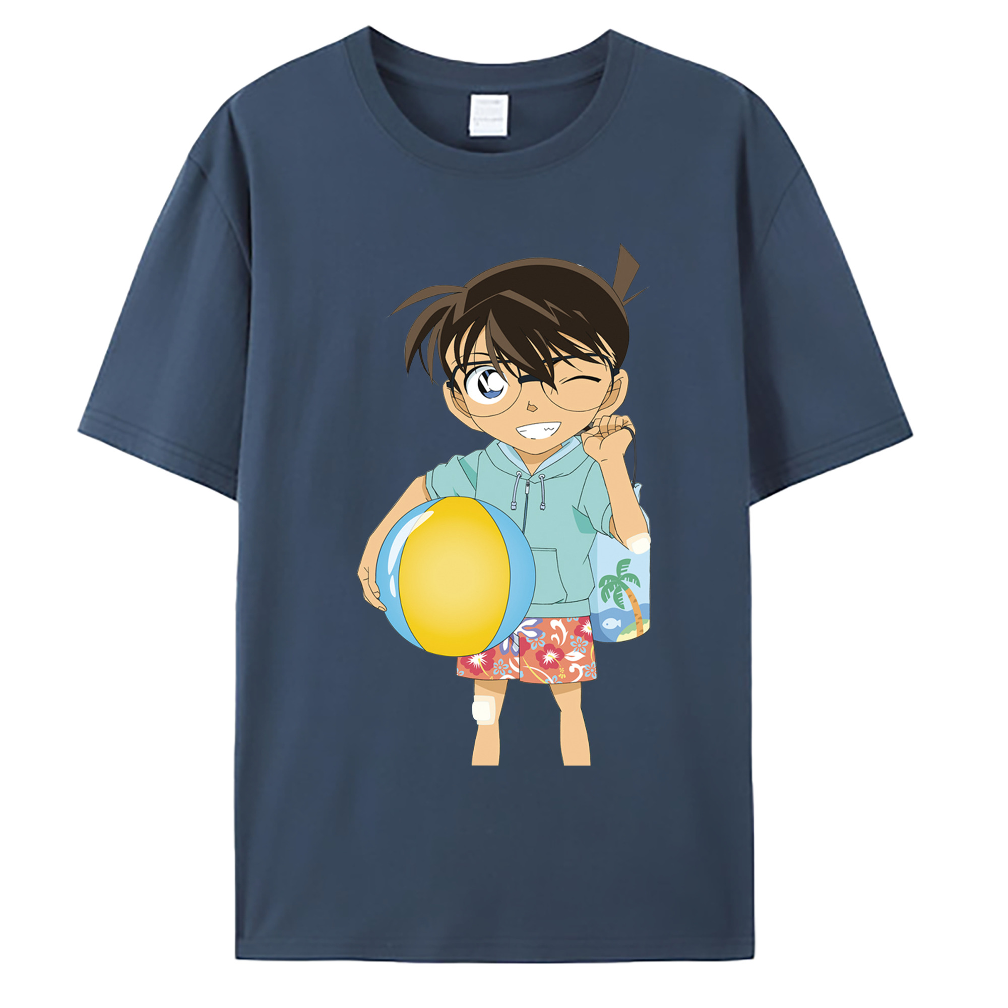 （画像用） 名探偵コナン 江戸川 コナン Detective Conan Conan Edogawa 綿100％ メンズ半袖Tシャツ｜肌触りやわらか＆通気性