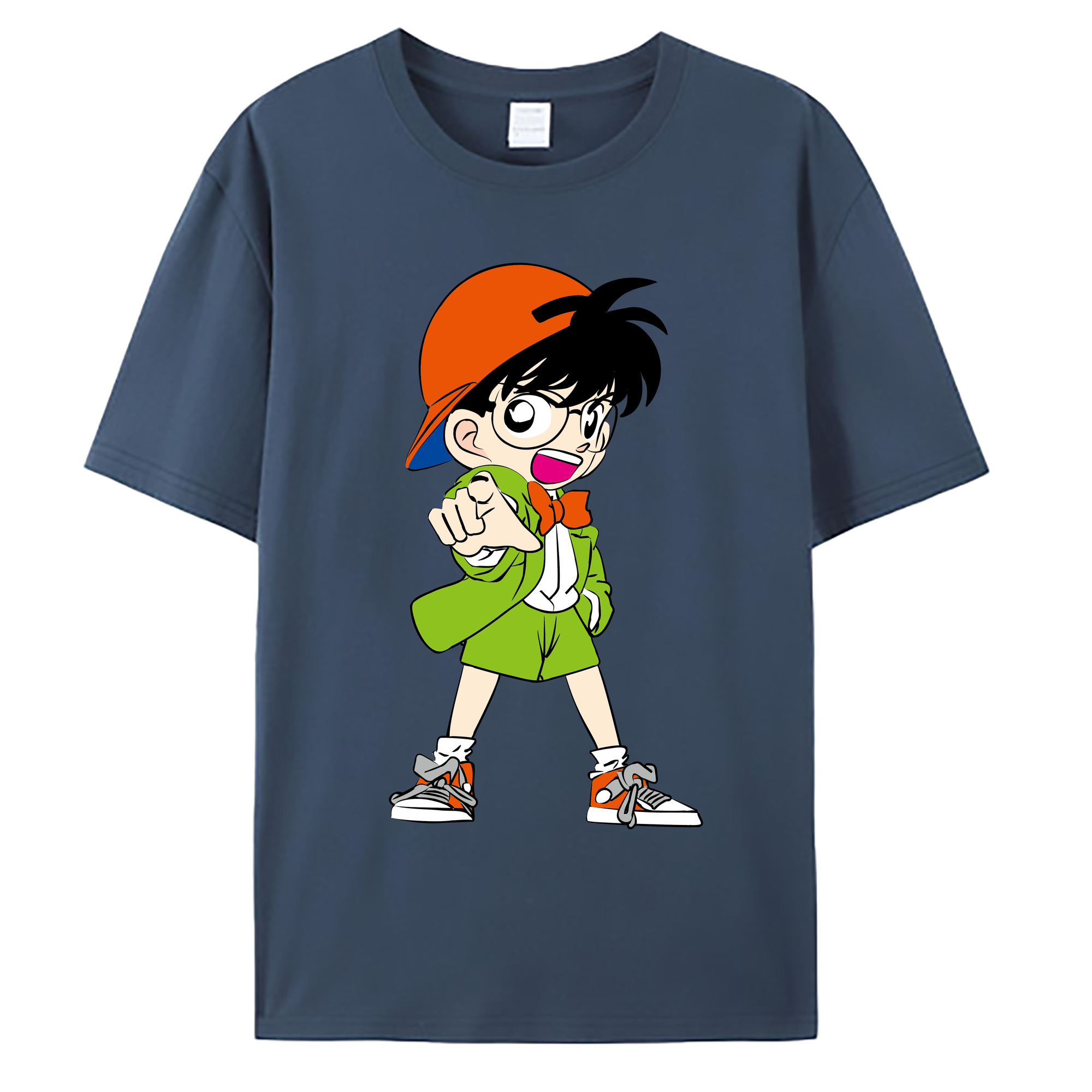 （画像用） 名探偵コナン 江戸川 コナン Detective Conan Conan Edogawa 綿100％ メンズ半袖Tシャツ｜肌触りやわらか＆通気性