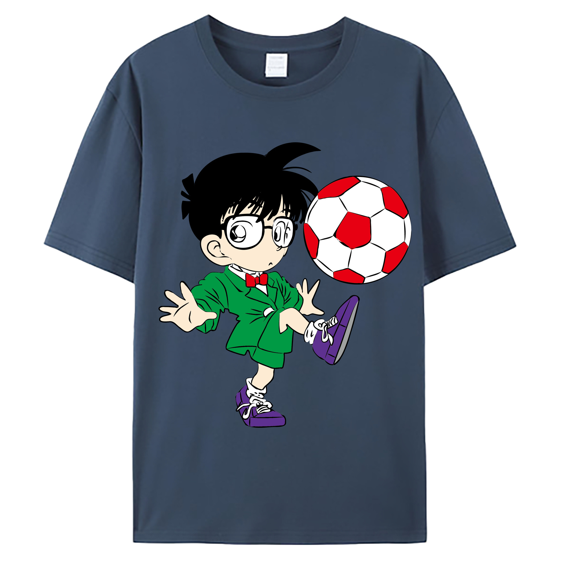 （画像用） 名探偵コナン 江戸川 コナン Detective Conan Conan Edogawa 綿100％ メンズ半袖Tシャツ｜肌触りやわらか＆通気性