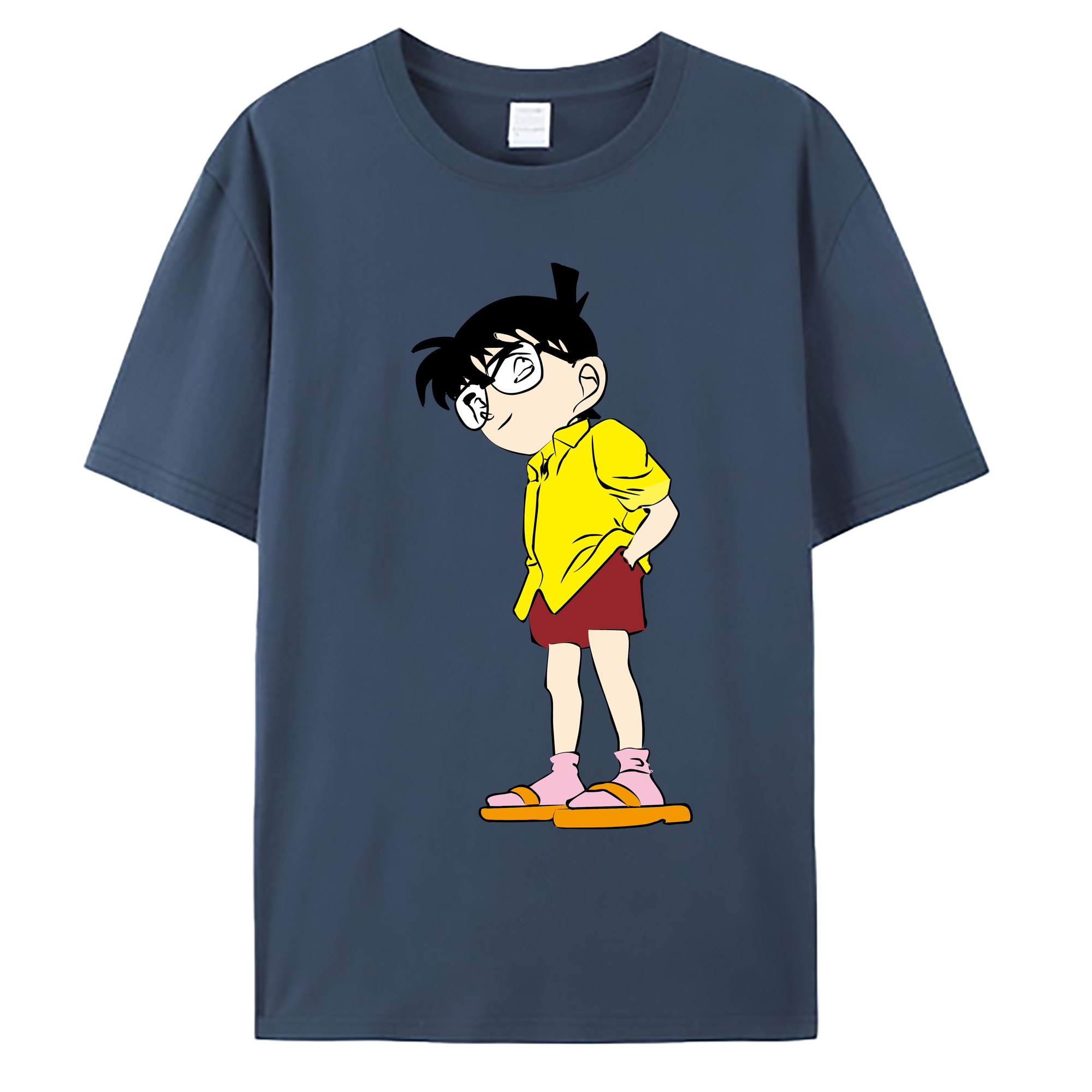（画像用） 名探偵コナン 江戸川 コナン Detective Conan Conan Edogawa 綿100％ メンズ半袖Tシャツ｜肌触りやわらか＆通気性