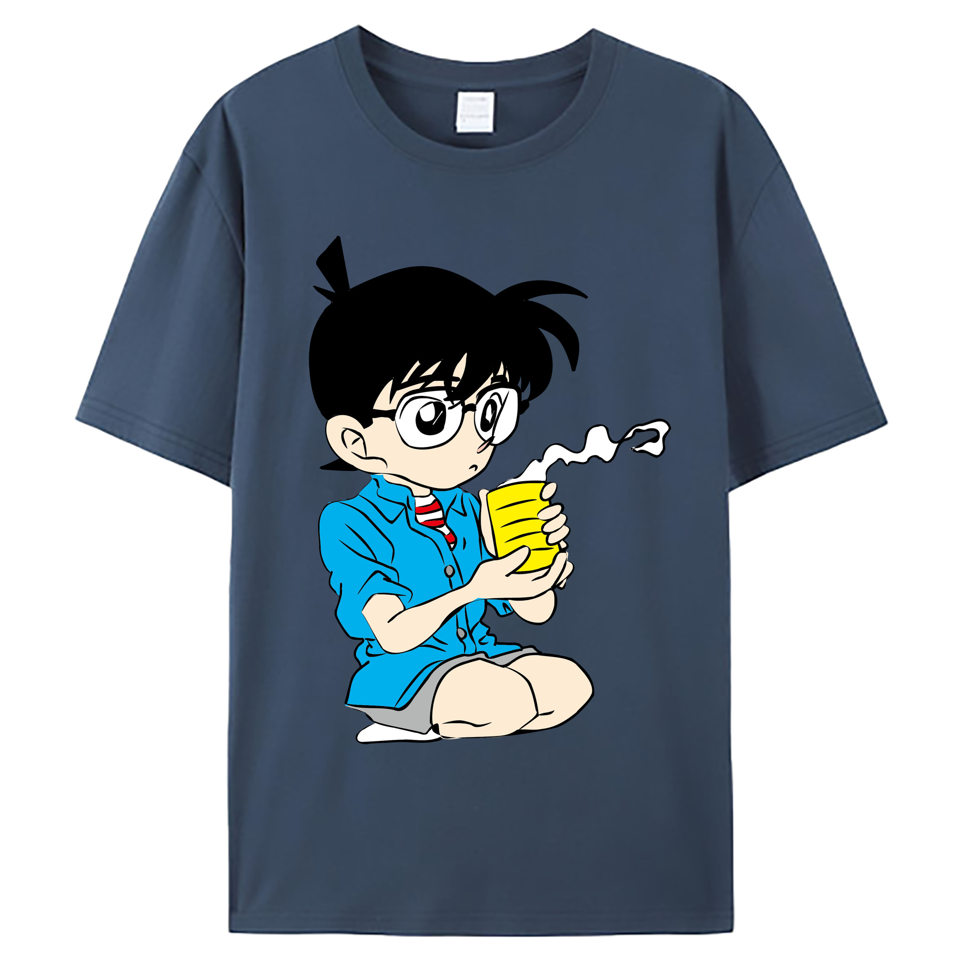 （画像用） 名探偵コナン 江戸川 コナン Detective Conan Conan Edogawa 綿100％ メンズ半袖Tシャツ｜肌触りやわらか＆通気性