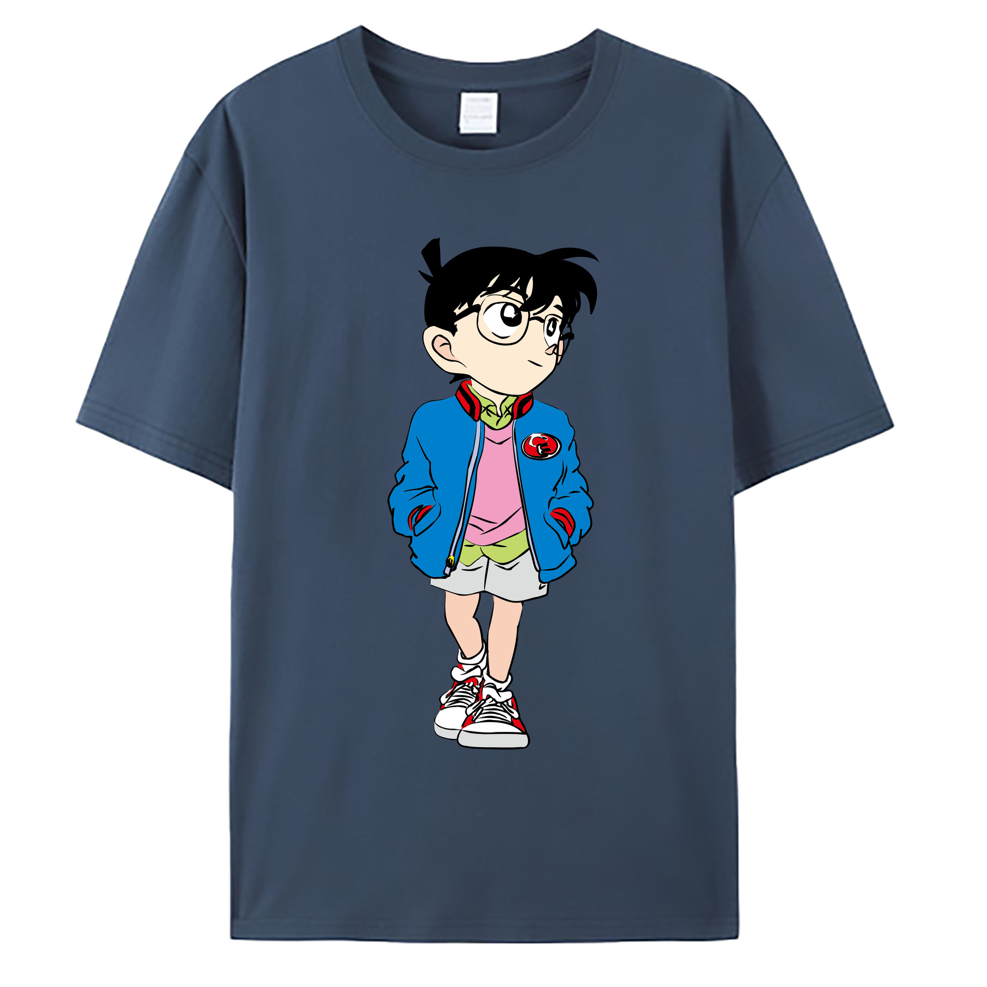 （画像用） 名探偵コナン 江戸川 コナン Detective Conan Conan Edogawa 綿100％ メンズ半袖Tシャツ｜肌触りやわらか＆通気性