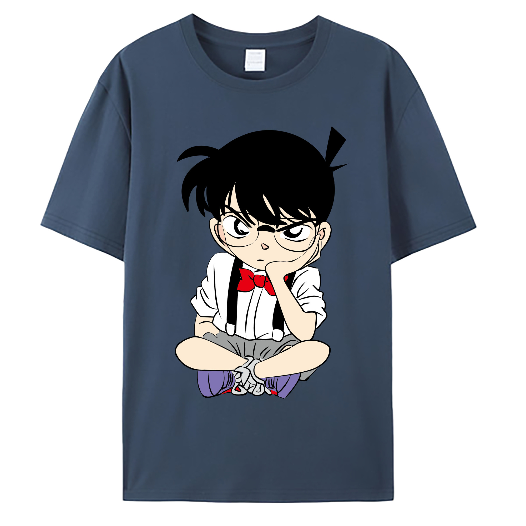 （画像用） 名探偵コナン 江戸川 コナン Detective Conan Conan Edogawa 綿100％ メンズ半袖Tシャツ｜肌触りやわらか＆通気性
