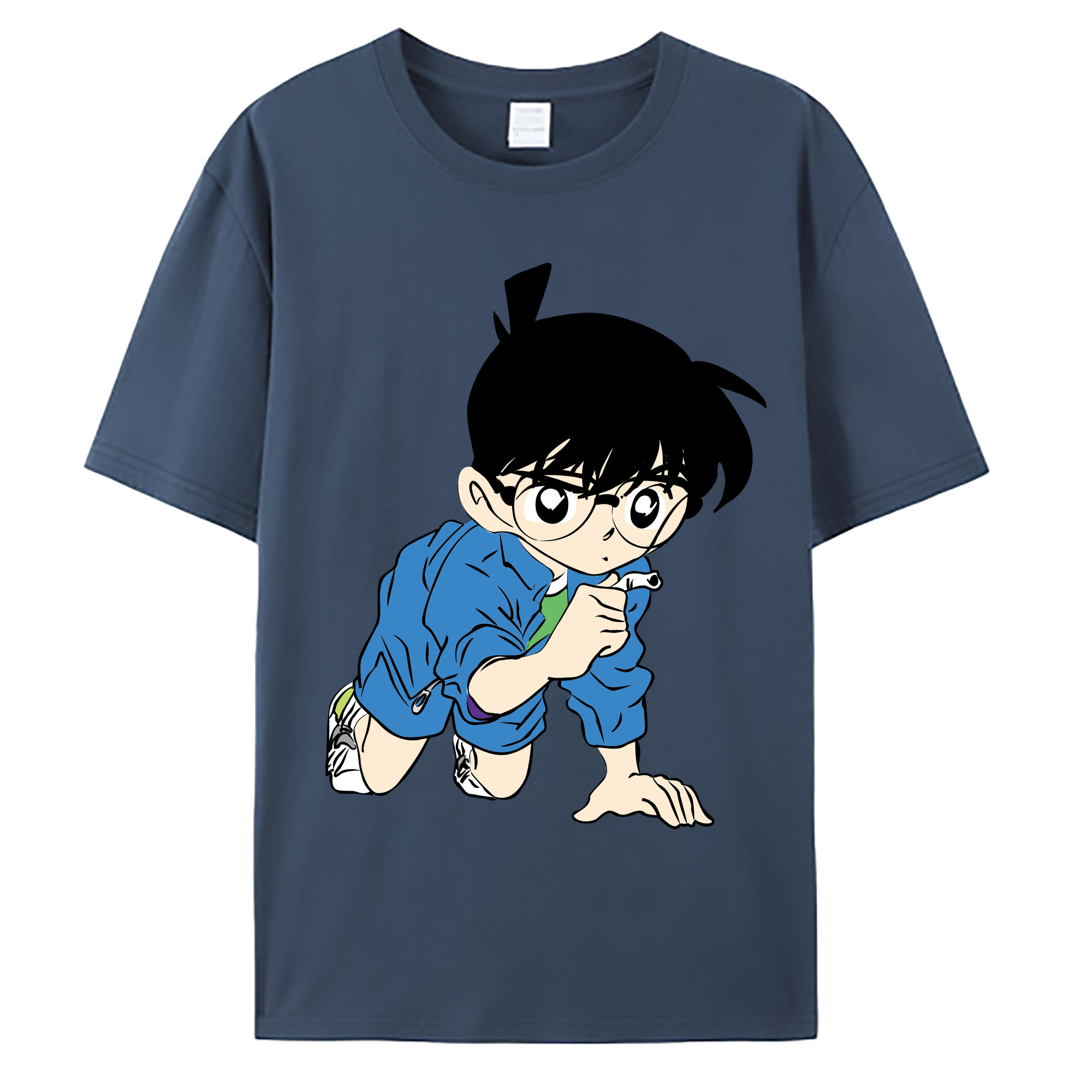 （画像用） 名探偵コナン 江戸川 コナン Detective Conan Conan Edogawa 綿100％ メンズ半袖Tシャツ｜肌触りやわらか＆通気性