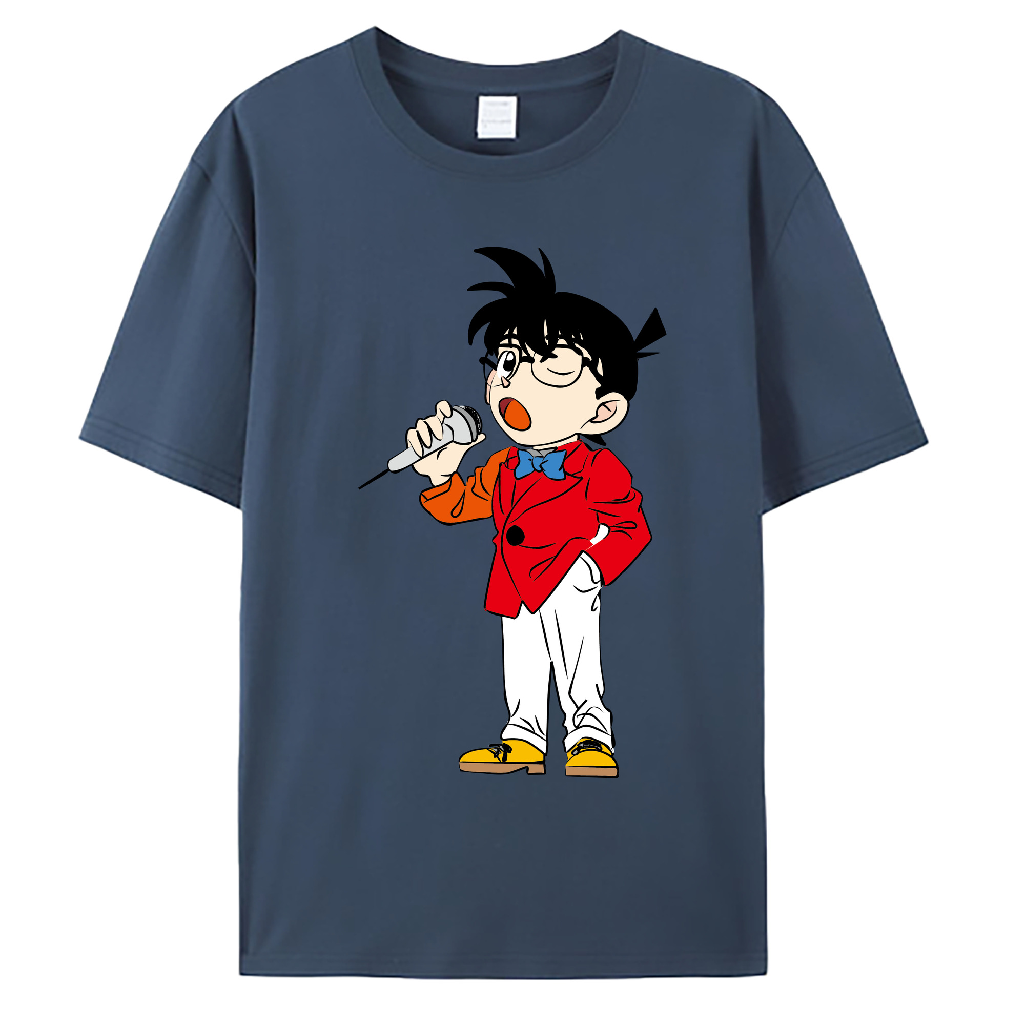 （画像用） 名探偵コナン 江戸川 コナン Detective Conan Conan Edogawa 綿100％ メンズ半袖Tシャツ｜肌触りやわらか＆通気性