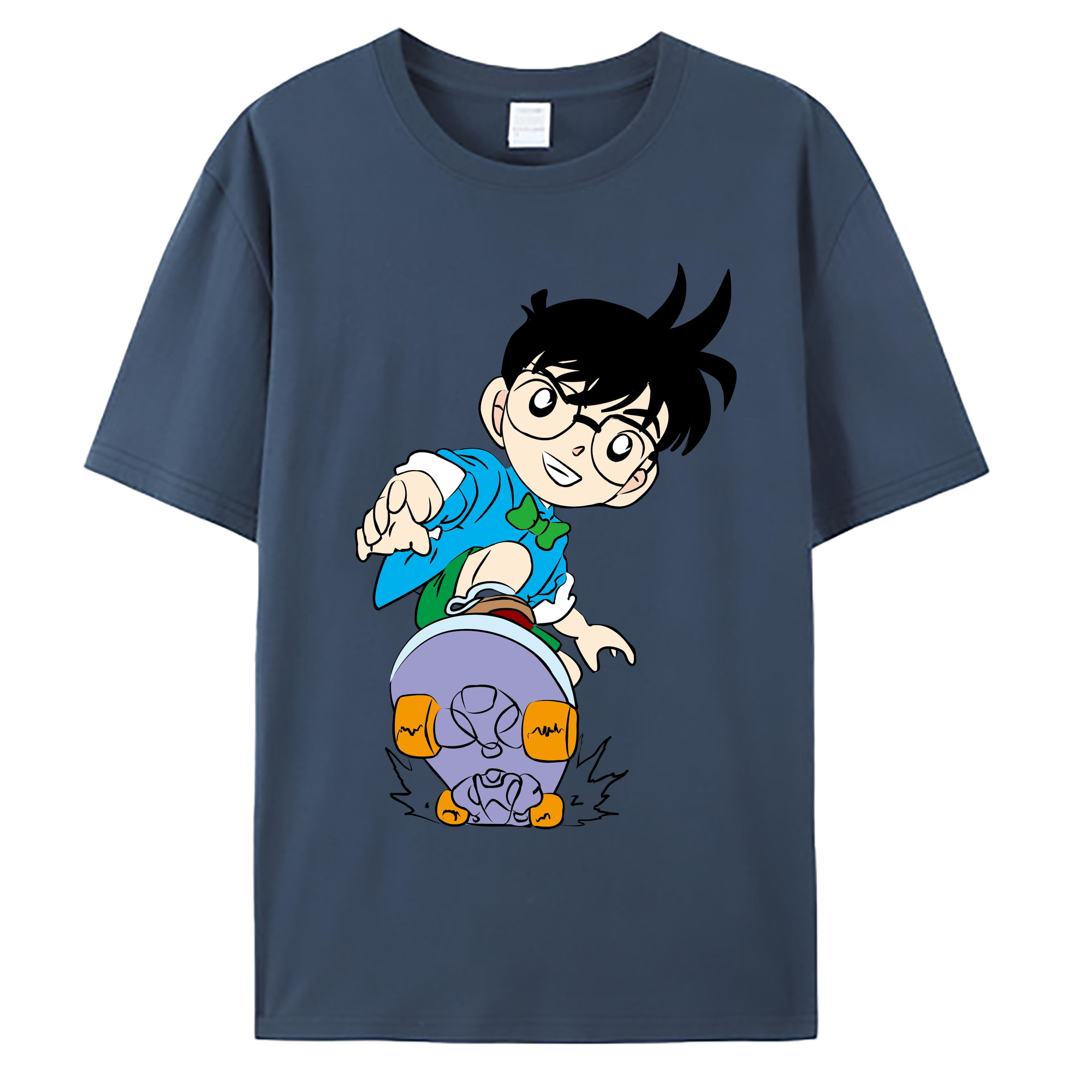 （画像用） 名探偵コナン 江戸川 コナン Detective Conan Conan Edogawa 綿100％ メンズ半袖Tシャツ｜肌触りやわらか＆通気性