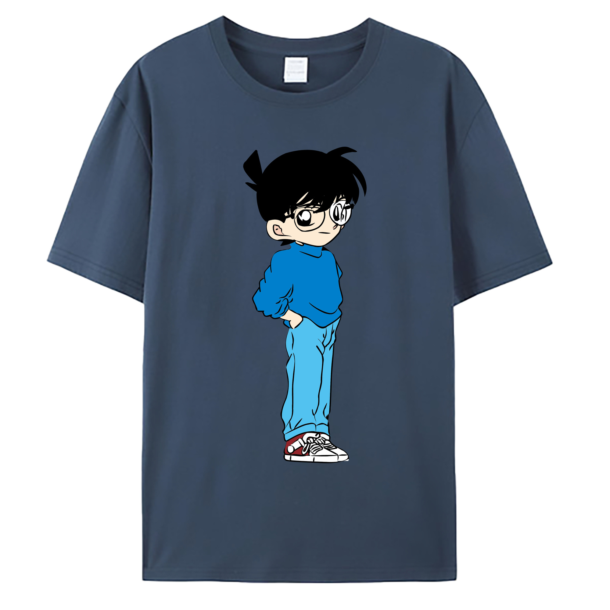 （画像用） 名探偵コナン 江戸川 コナン Detective Conan Conan Edogawa 綿100％ メンズ半袖Tシャツ｜肌触りやわらか＆通気性