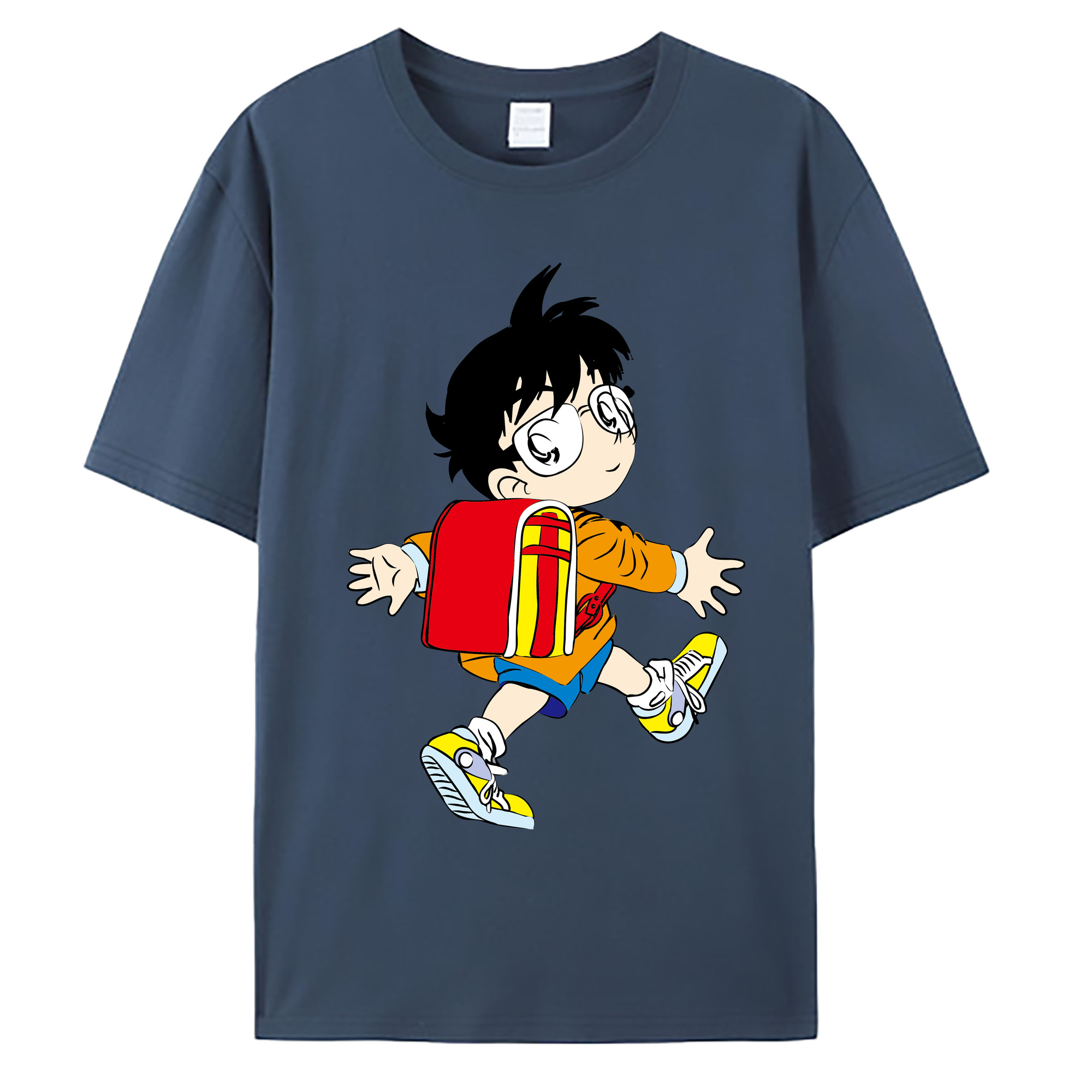 （画像用） 名探偵コナン 江戸川 コナン Detective Conan Conan Edogawa 綿100％ メンズ半袖Tシャツ｜肌触りやわらか＆通気性