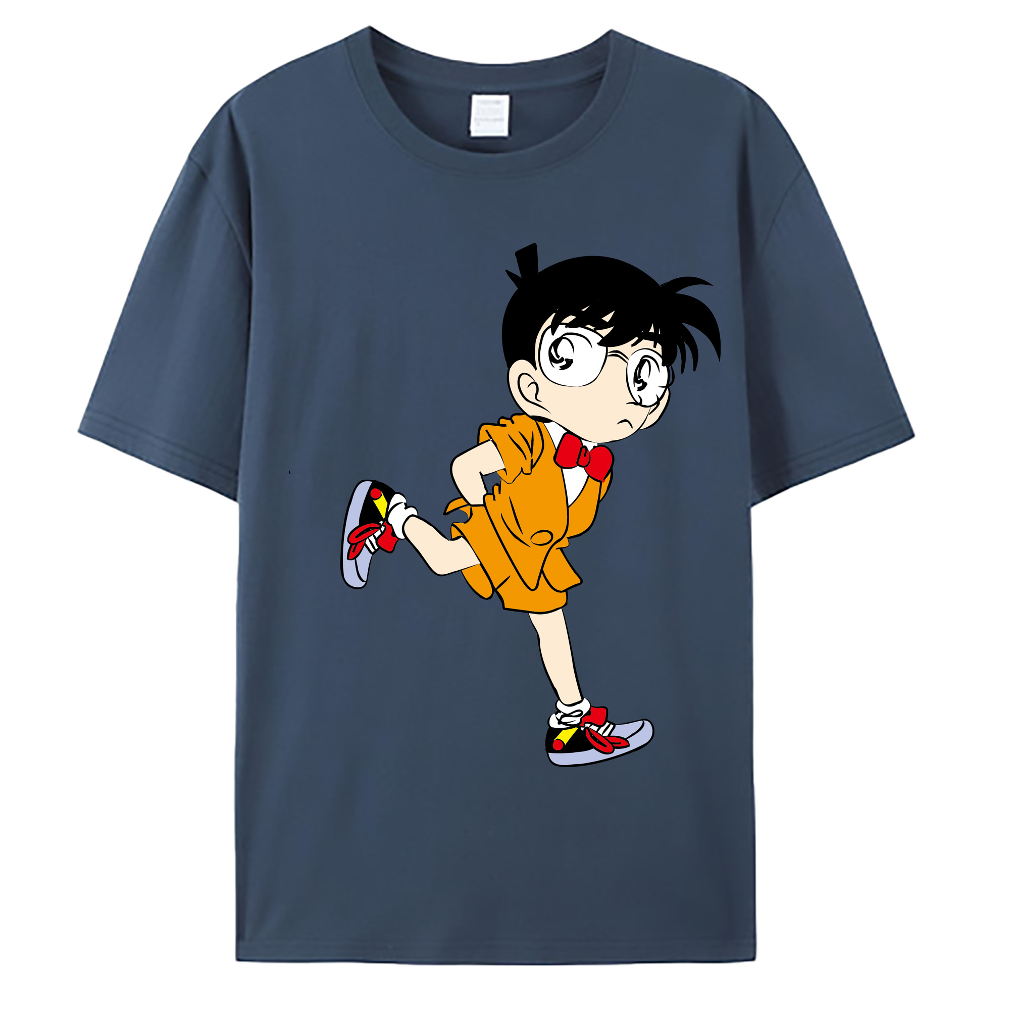 （画像用） 名探偵コナン 江戸川 コナン Detective Conan Conan Edogawa 綿100％ メンズ半袖Tシャツ｜肌触りやわらか＆通気性