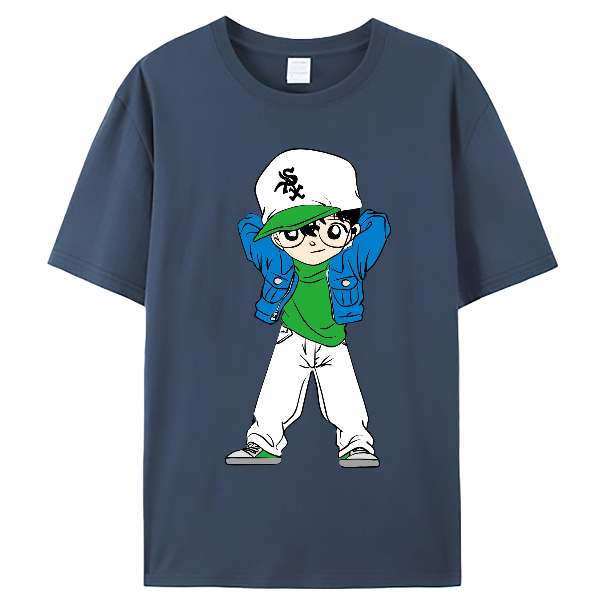 （画像用） 名探偵コナン 江戸川 コナン Detective Conan Conan Edogawa 綿100％ メンズ半袖Tシャツ｜肌触りやわらか＆通気性