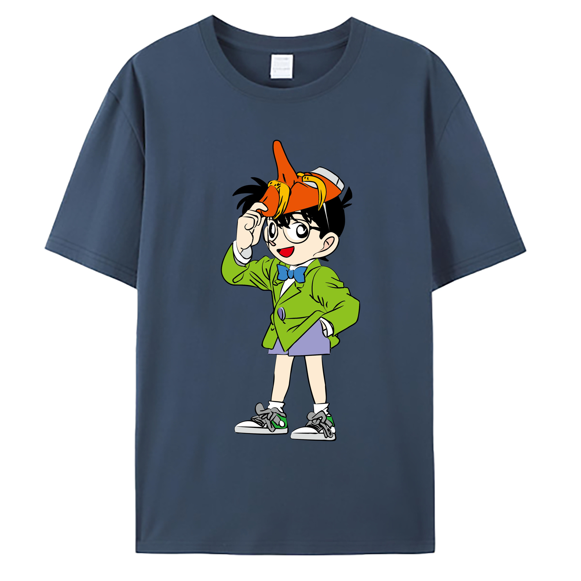 （画像用） 名探偵コナン 江戸川 コナン Detective Conan Conan Edogawa 綿100％ メンズ半袖Tシャツ｜肌触りやわらか＆通気性
