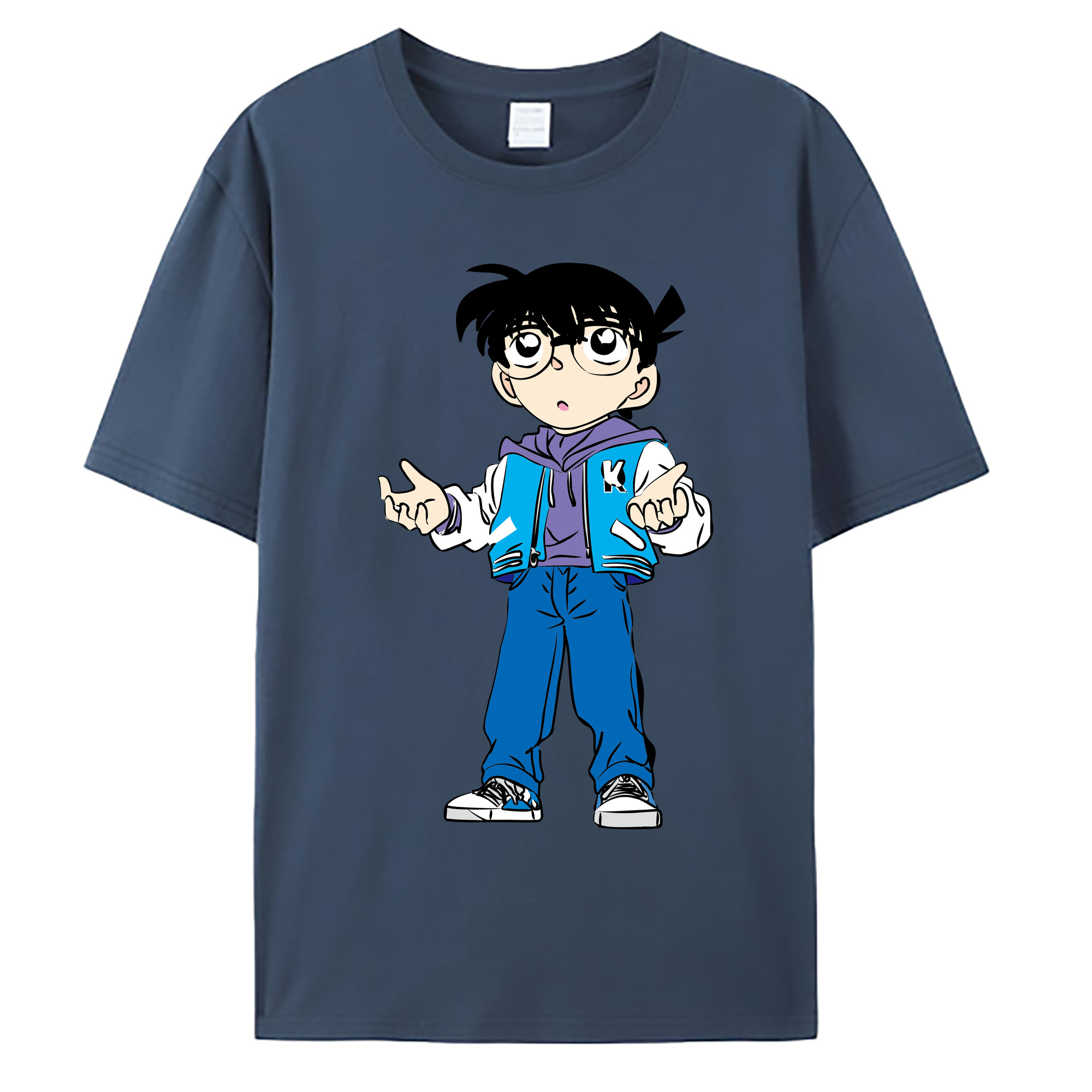（画像用） 名探偵コナン 江戸川 コナン Detective Conan Conan Edogawa 綿100％ メンズ半袖Tシャツ｜肌触りやわらか＆通気性