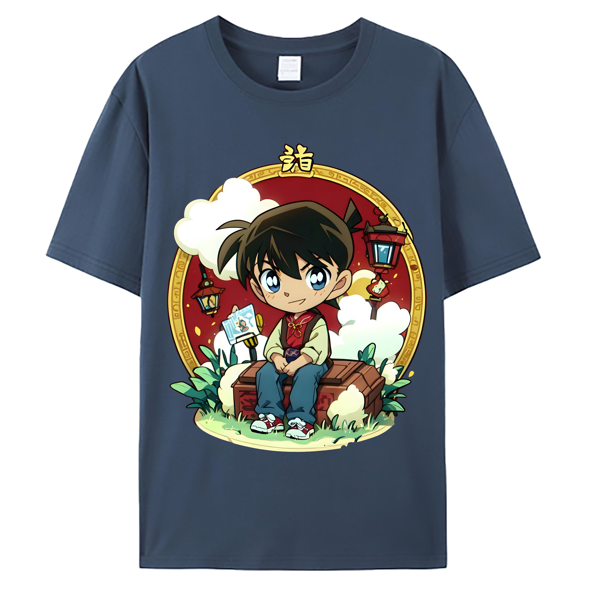（画像用） 名探偵コナン 江戸川 コナン Detective Conan Conan Edogawa 綿100％ メンズ半袖Tシャツ｜肌触りやわらか＆通気性