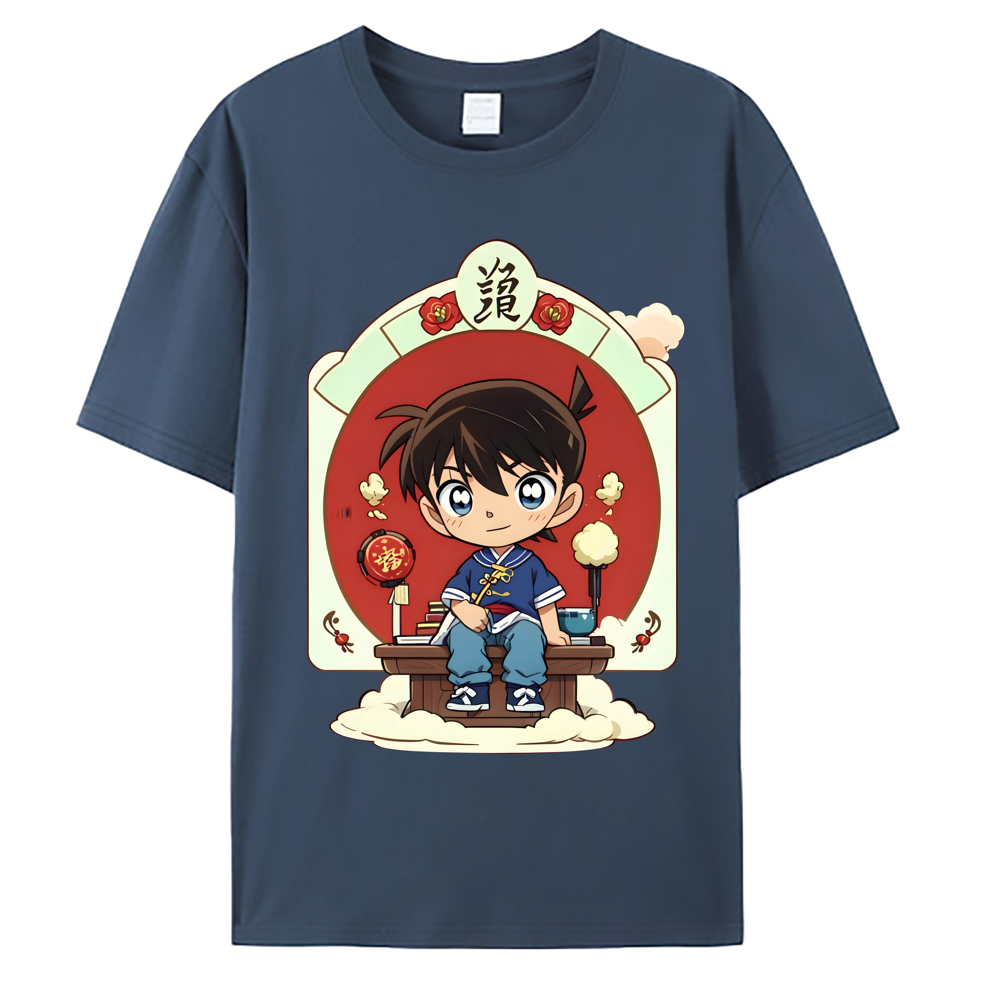 （画像用） 名探偵コナン 江戸川 コナン Detective Conan Conan Edogawa 綿100％ メンズ半袖Tシャツ｜肌触りやわらか＆通気性