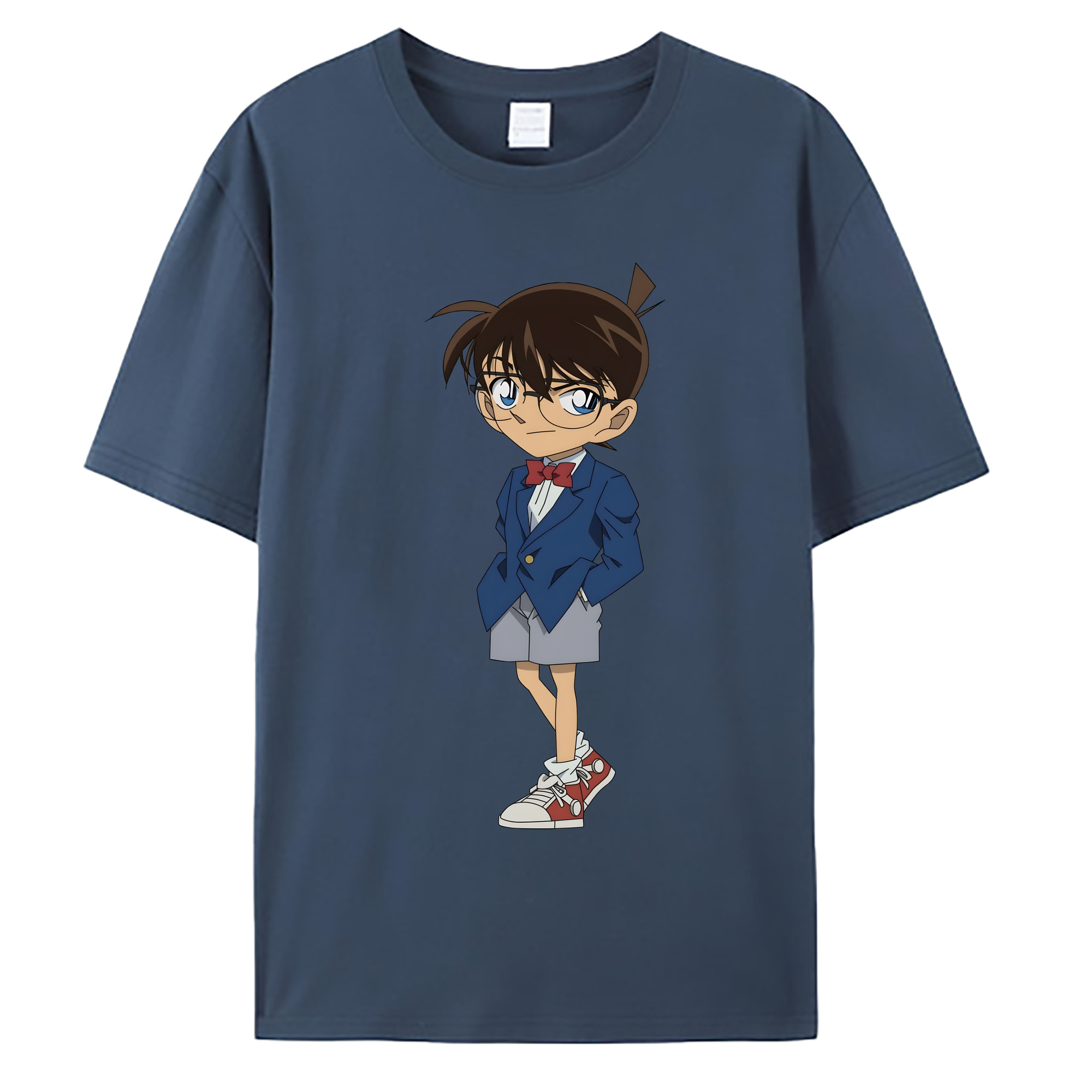 （画像用） 名探偵コナン 江戸川 コナン Detective Conan Conan Edogawa 綿100％ メンズ半袖Tシャツ｜肌触りやわらか＆通気性
