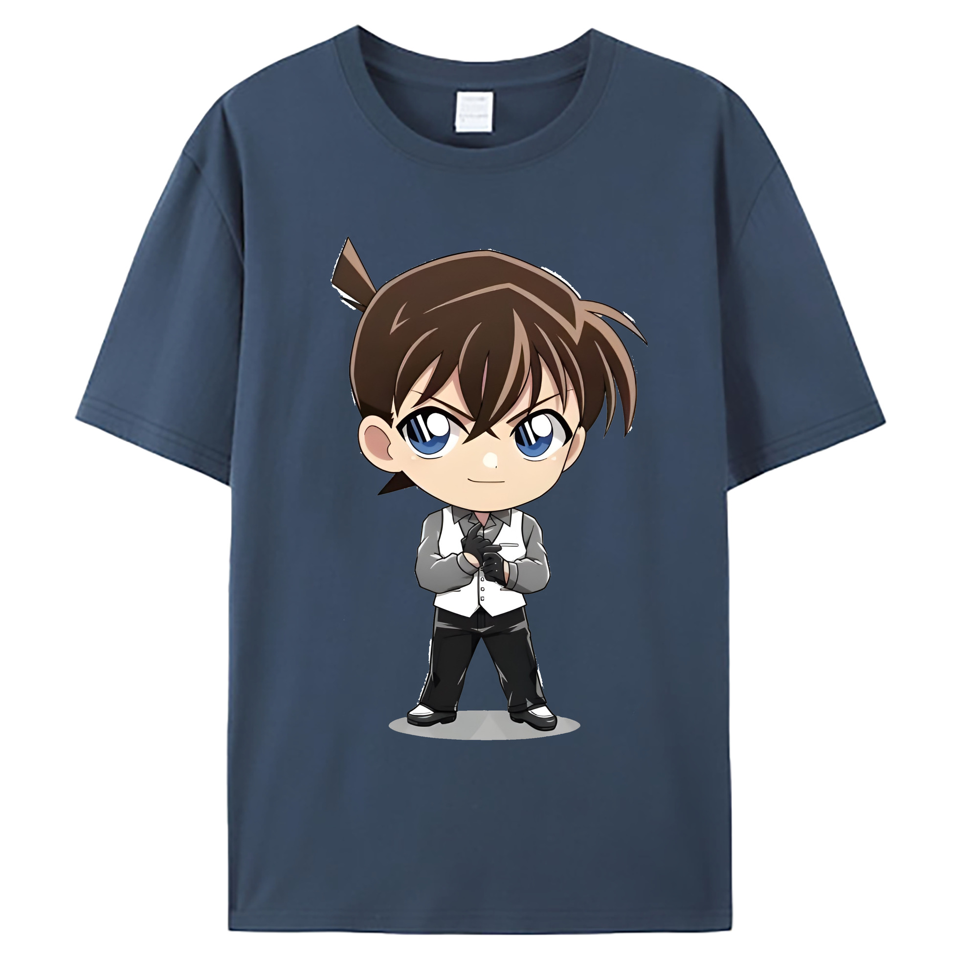 （画像用） 名探偵コナン 江戸川 コナン Detective Conan Conan Edogawa 綿100％ メンズ半袖Tシャツ｜肌触りやわらか＆通気性