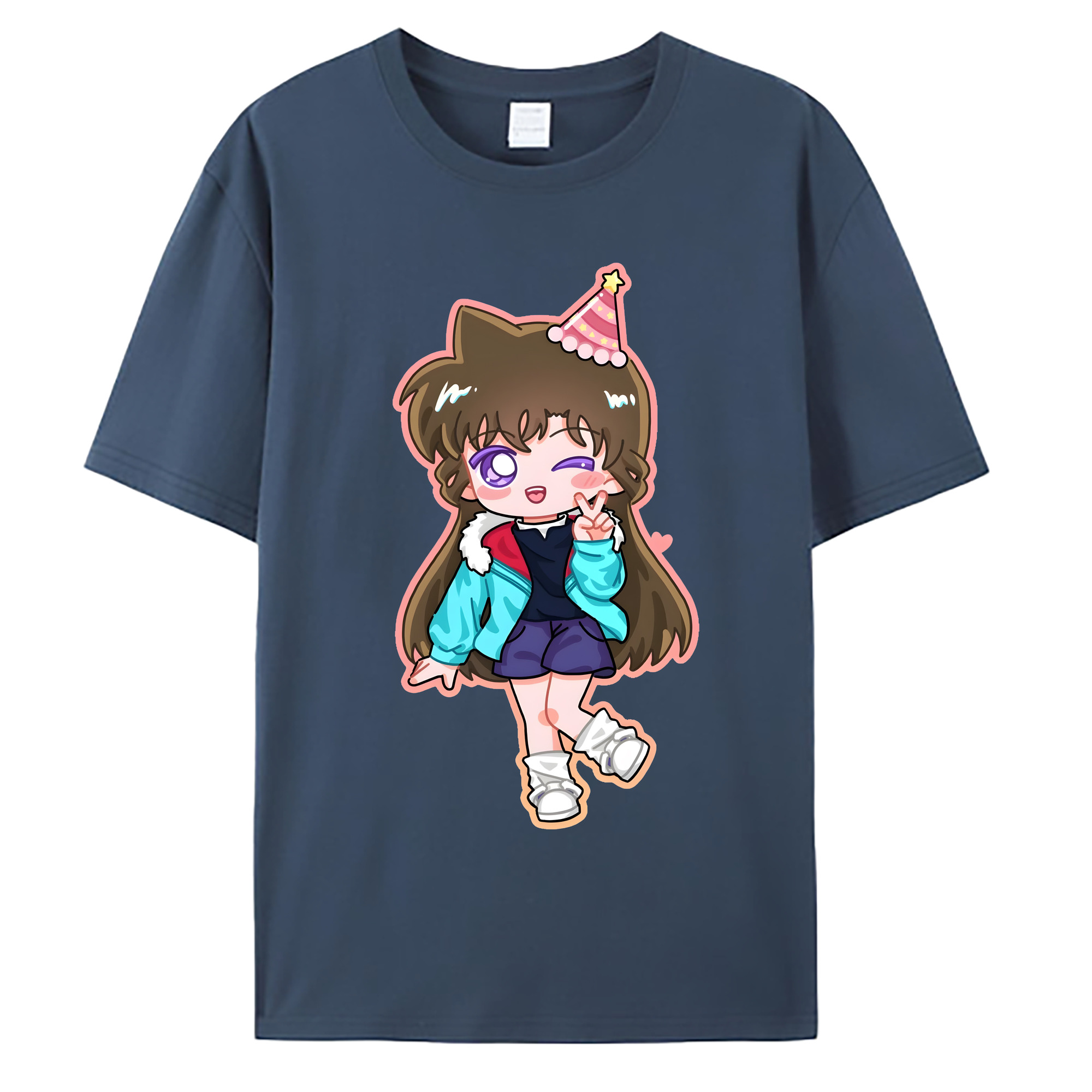 （画像用） 名探偵コナン 毛利 蘭 もうり らん、モーリ ラン Detective Conan Rachel Moore 綿100％ メンズ半袖Tシャツ｜肌触りやわらか＆通気性