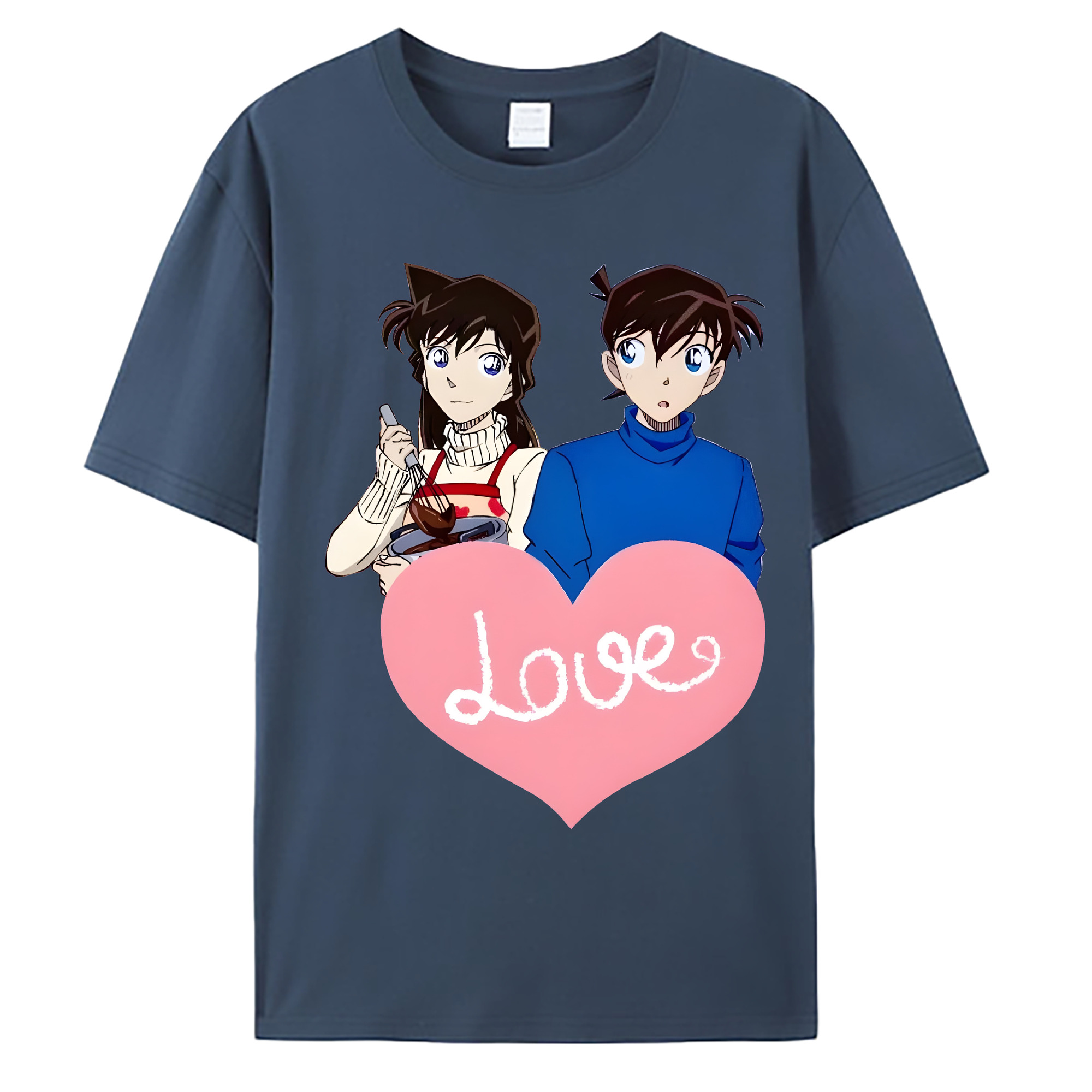 （画像用） 名探偵コナン 毛利 蘭 もうり らん、モーリ ラン Detective Conan Rachel Moore 綿100％ メンズ半袖Tシャツ｜肌触りやわらか＆通気性