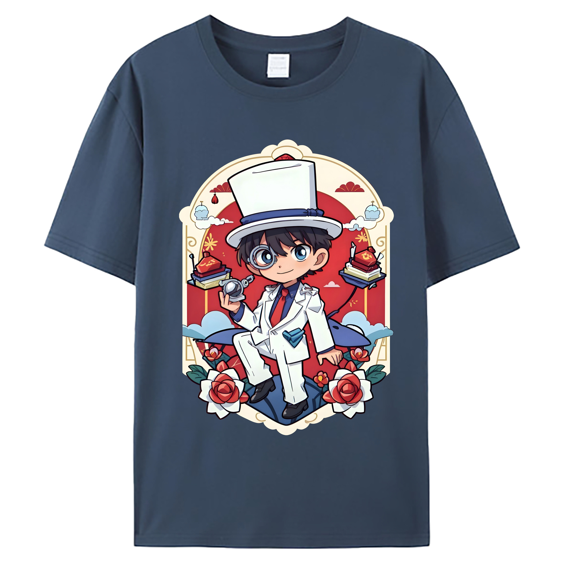 （画像用） 名探偵コナン くろば かいと Detective Conan Kuroba Kaito 綿100％ メンズ半袖Tシャツ｜肌触りやわらか＆通気性