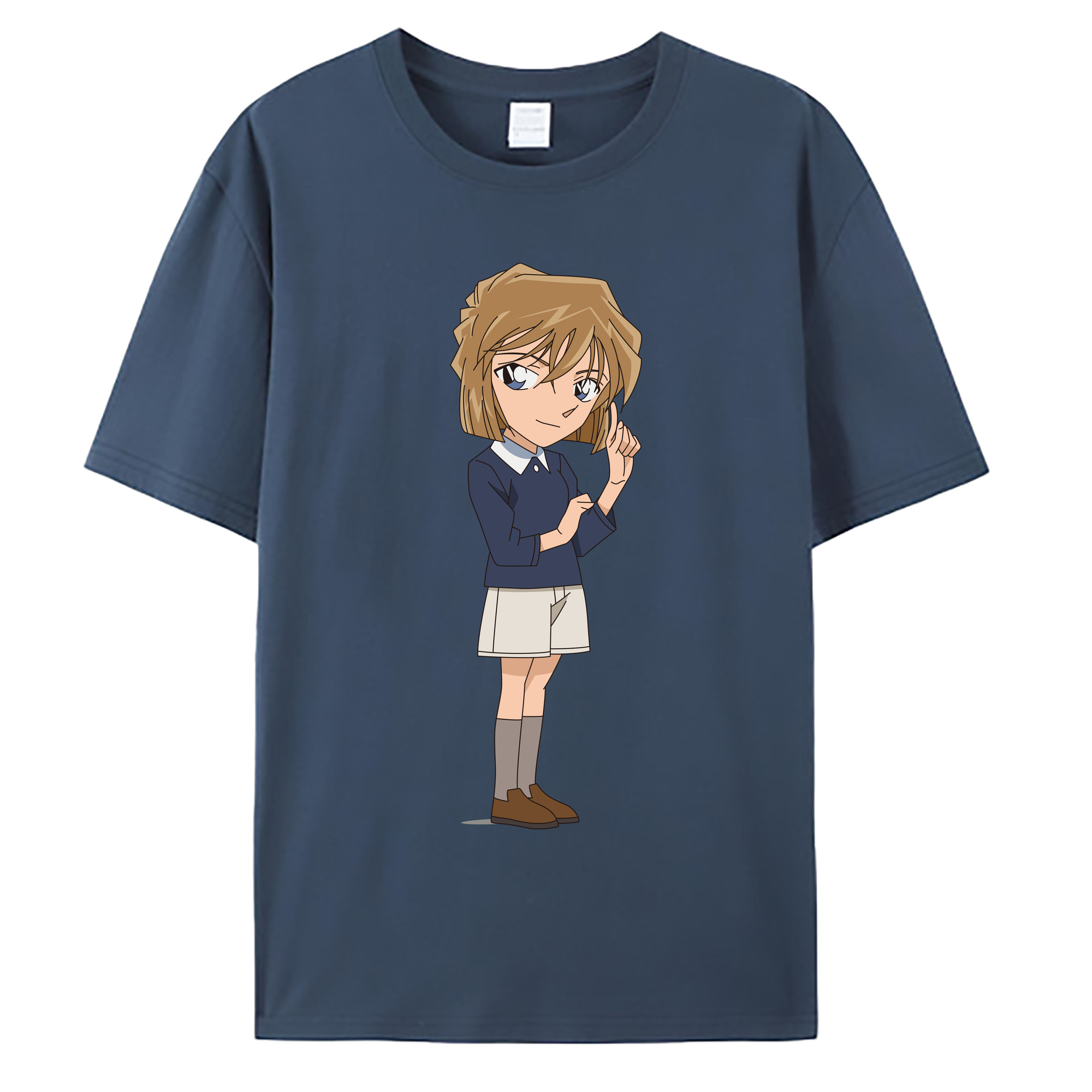 （画像用） 名探偵コナン 灰原 哀 はいばら あい Detective Conan Anita Hailey、Vi Graythorn Haibara Ai 綿100％ メンズ半袖Tシャツ｜肌触りやわらか＆通気性