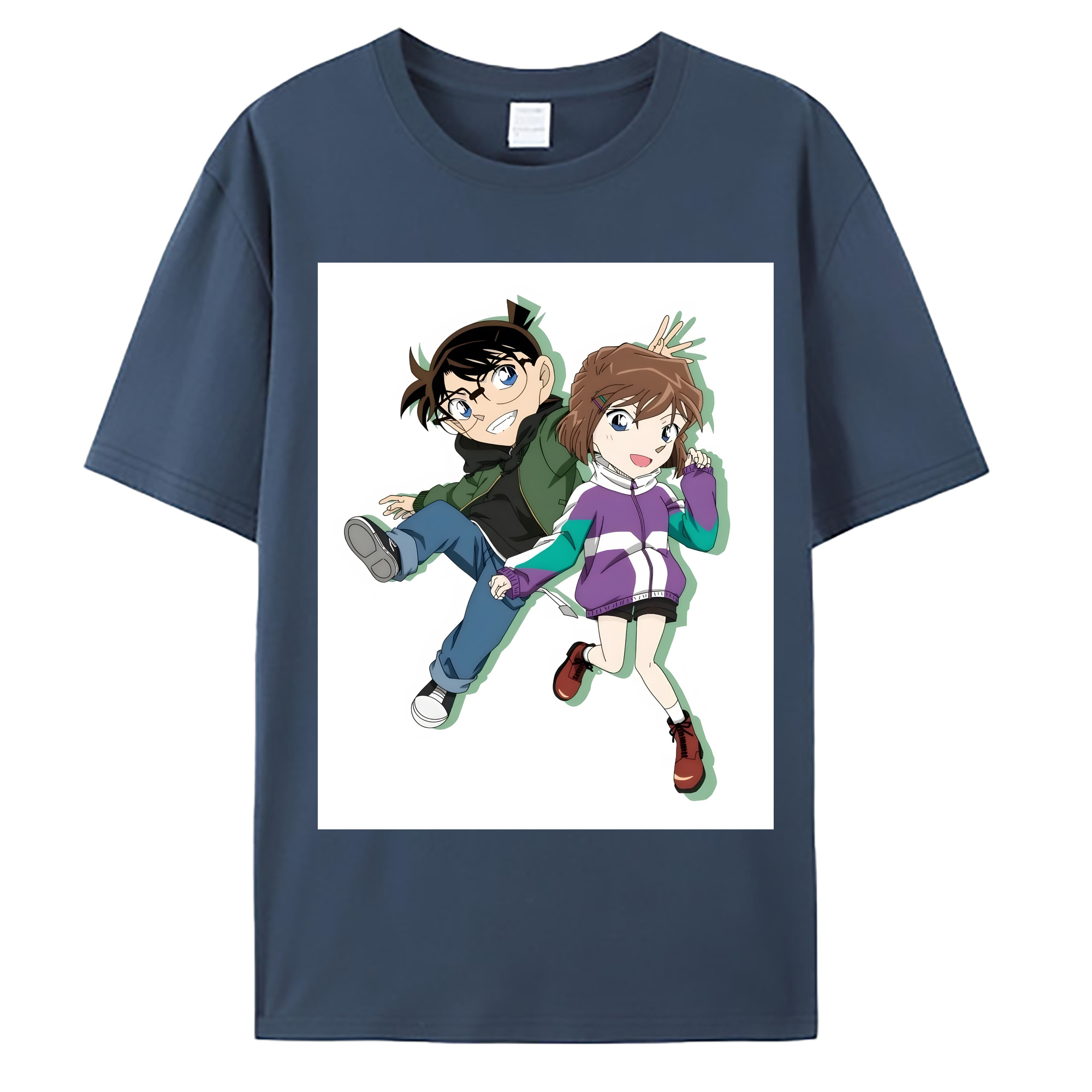 （画像用） 名探偵コナン 灰原 哀 はいばら あい Detective Conan Anita Hailey、Vi Graythorn Haibara Ai 綿100％ メンズ半袖Tシャツ｜肌触りやわらか＆通気性