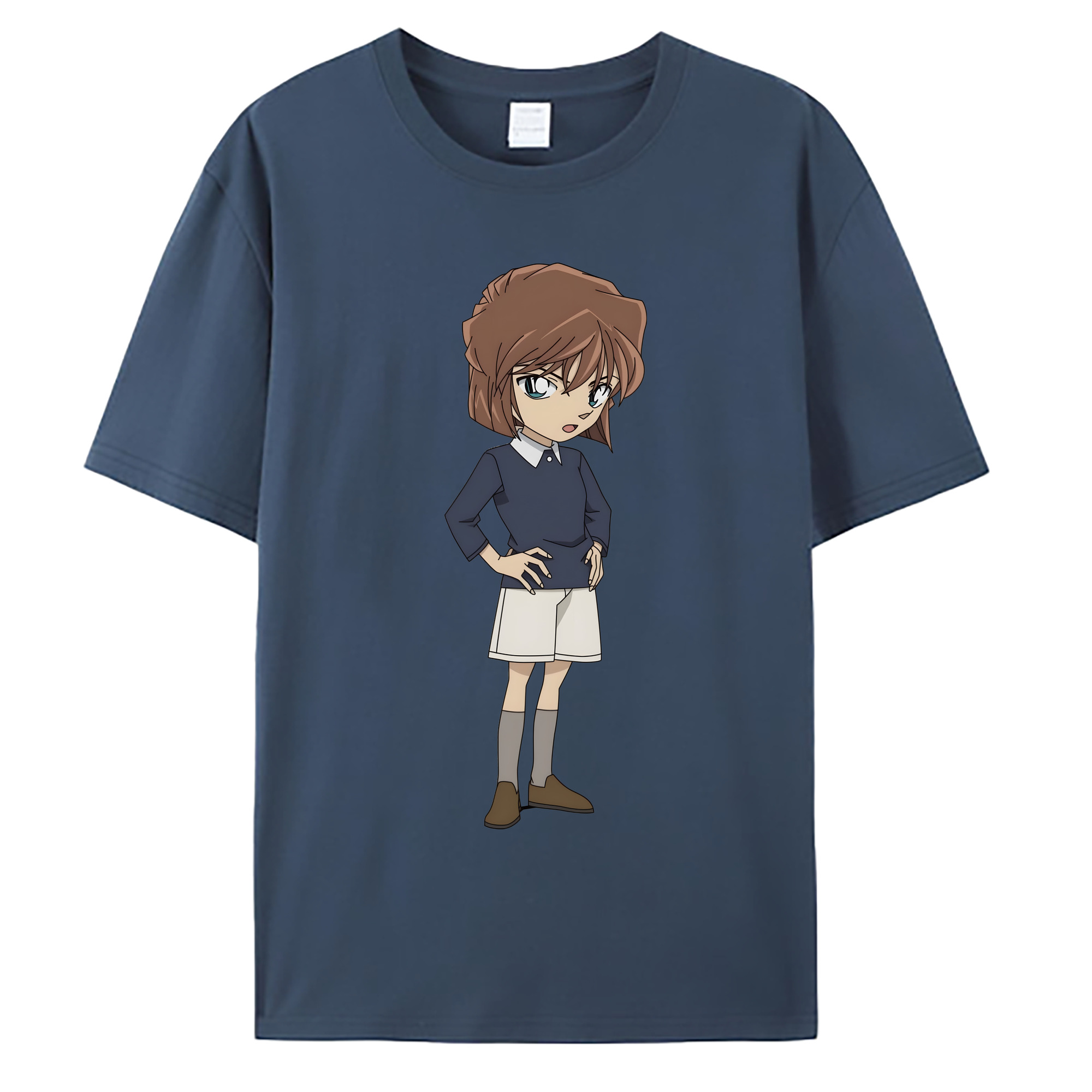 （画像用） 名探偵コナン 灰原 哀 はいばら あい Detective Conan Anita Hailey、Vi Graythorn Haibara Ai 綿100％ メンズ半袖Tシャツ｜肌触りやわらか＆通気性